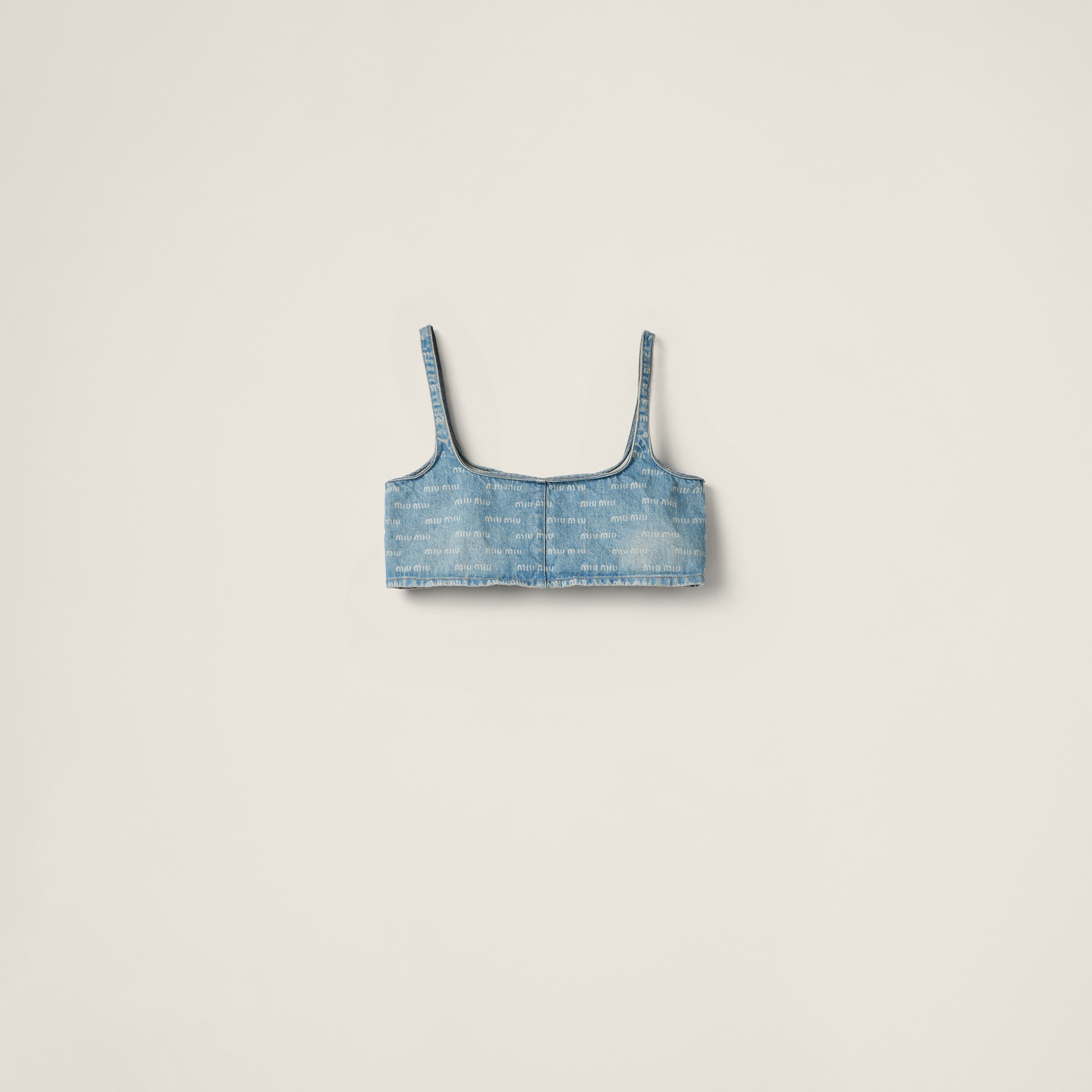 Miumiu Denim Top In Sapphire Blue