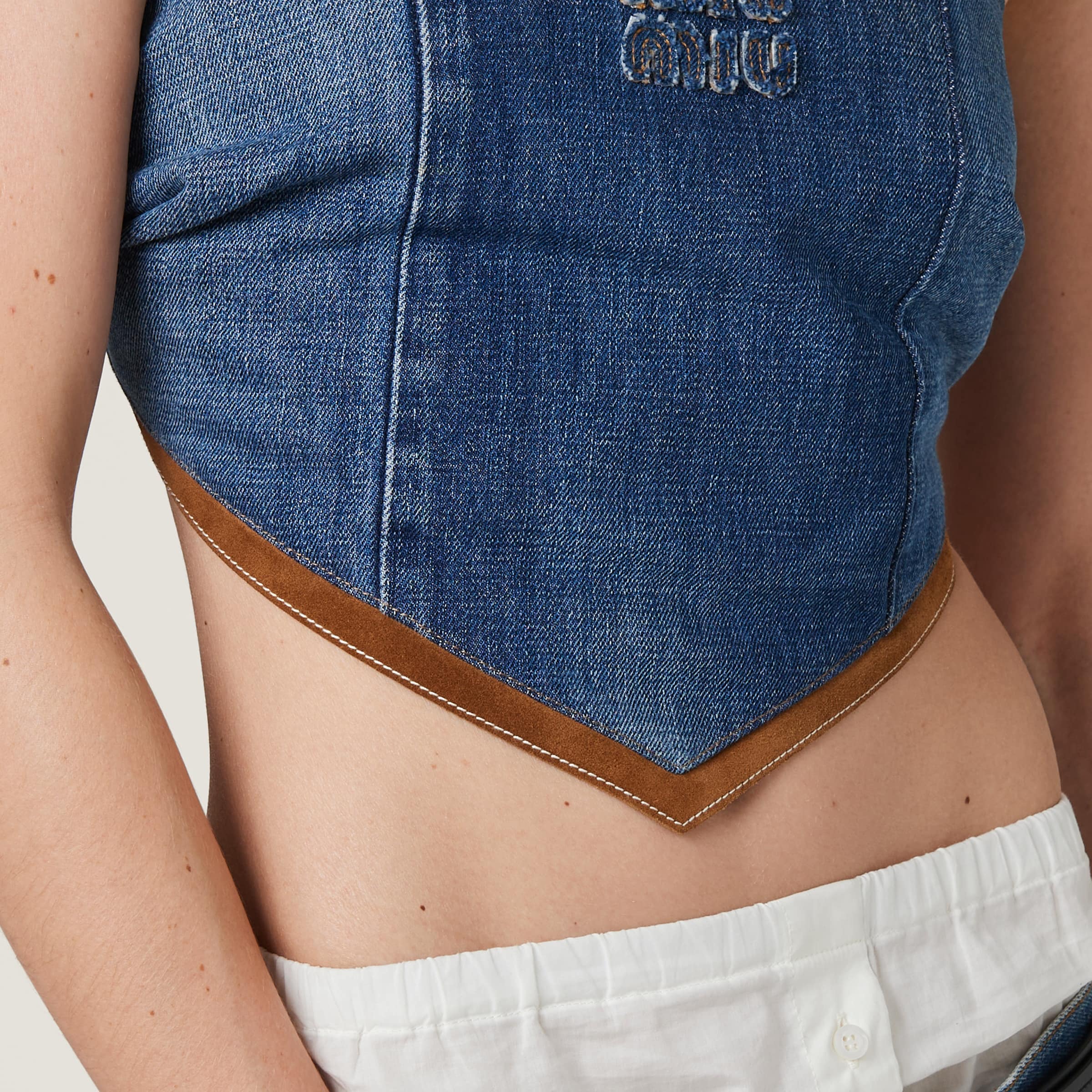 Denim hanky hem top - Collection Collections | Miu Miu