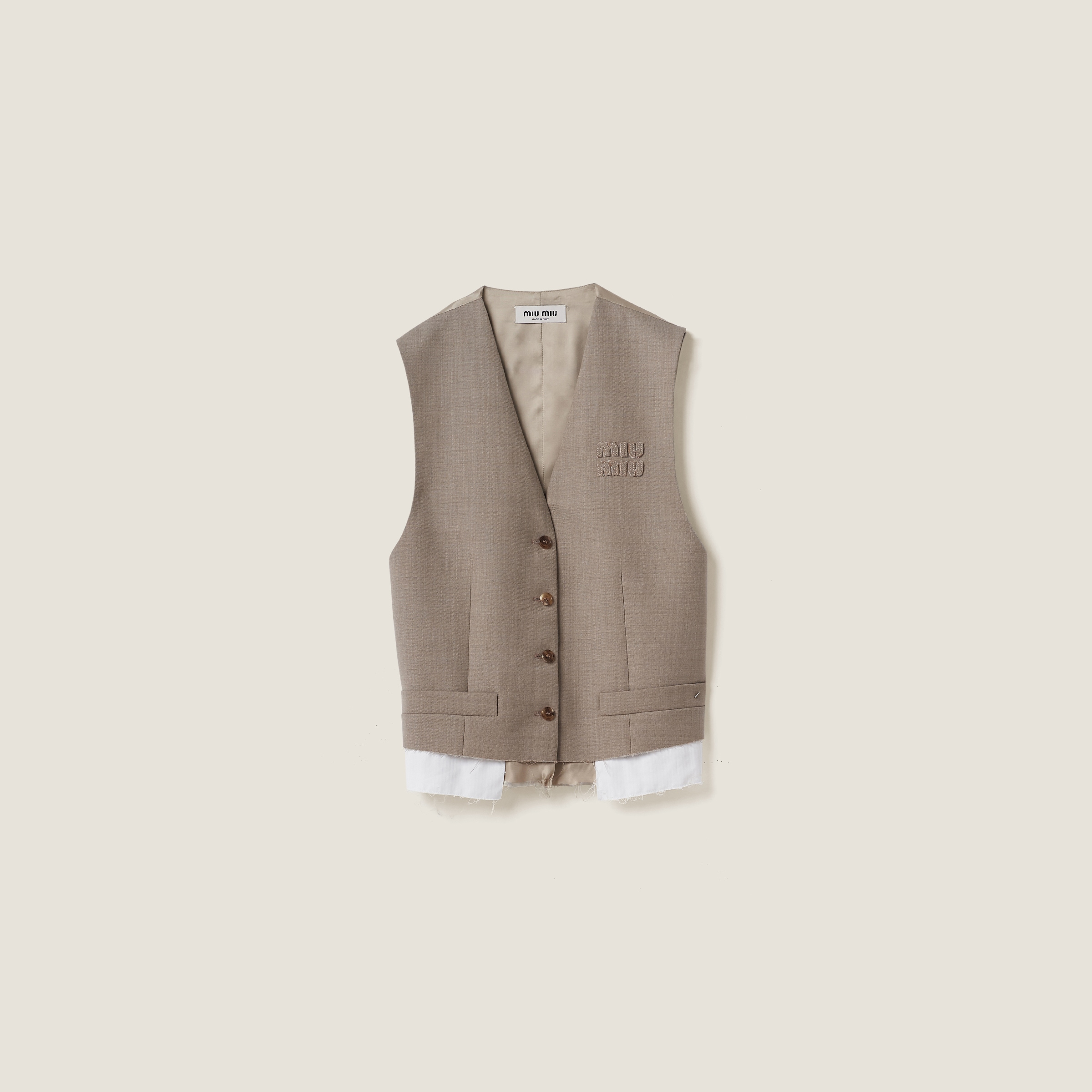 Single breasted gabardine vest