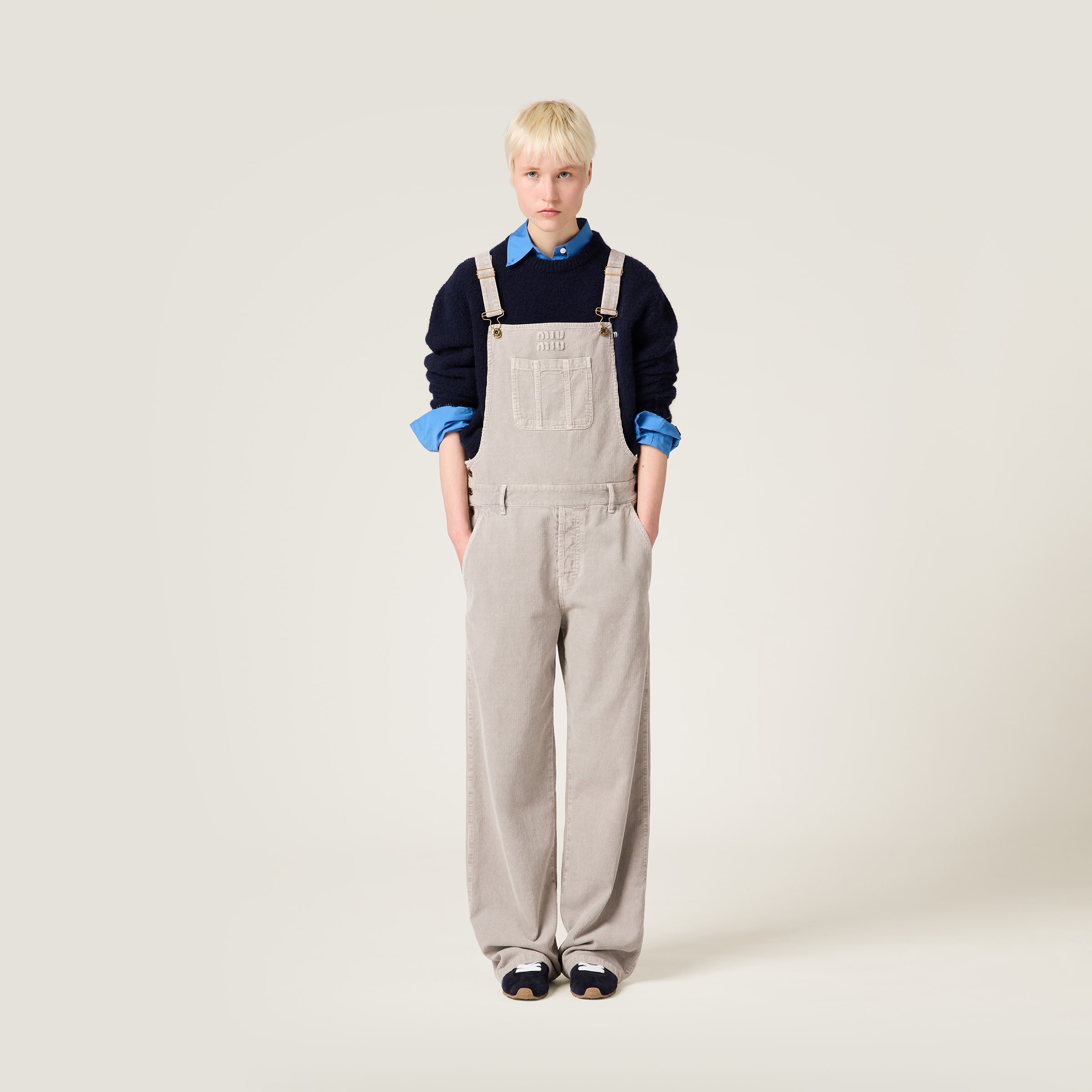 Miu Miu Washed Velvet Corduroy Jumpsuit