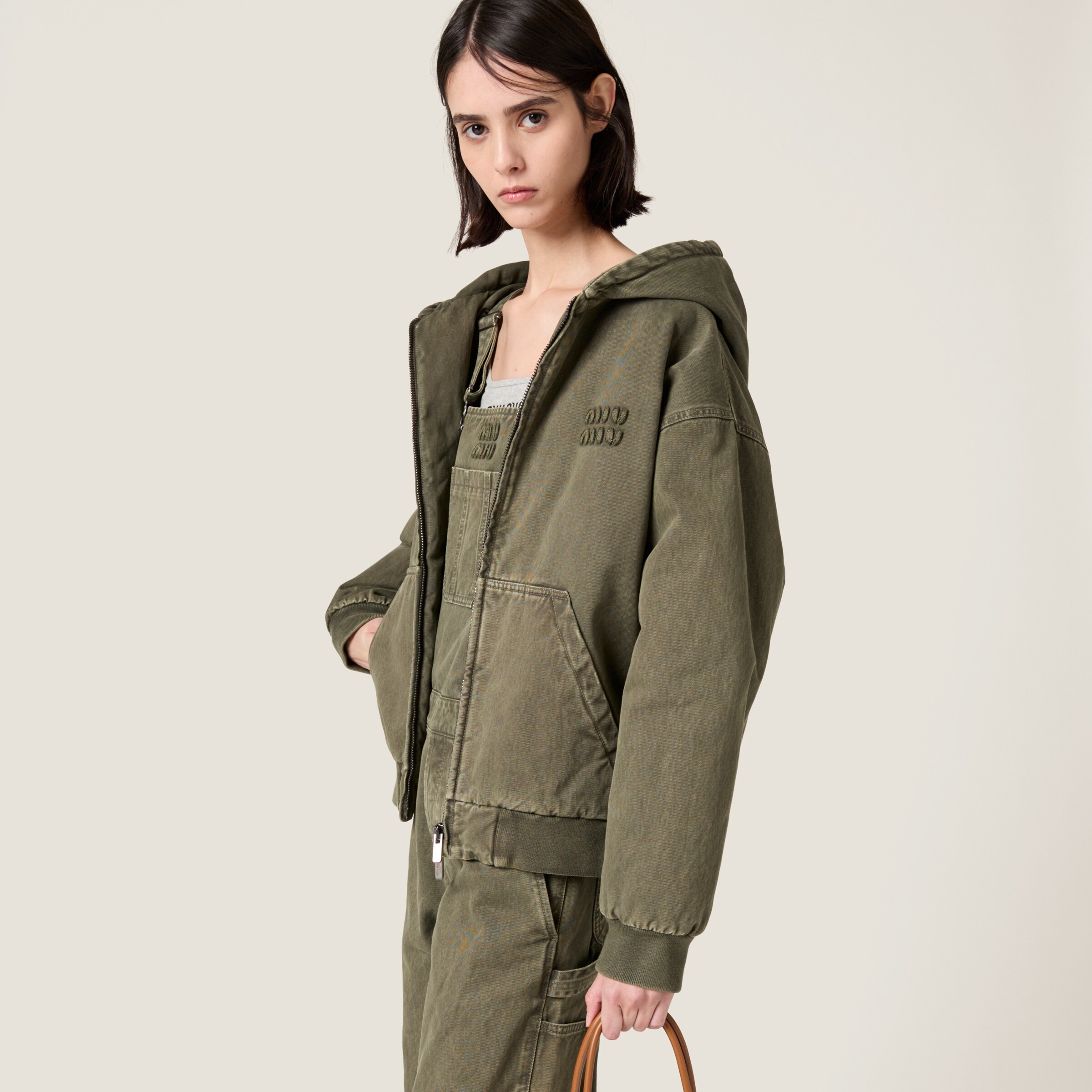 Miu Miu Garment-dyed Gabardine Overalls