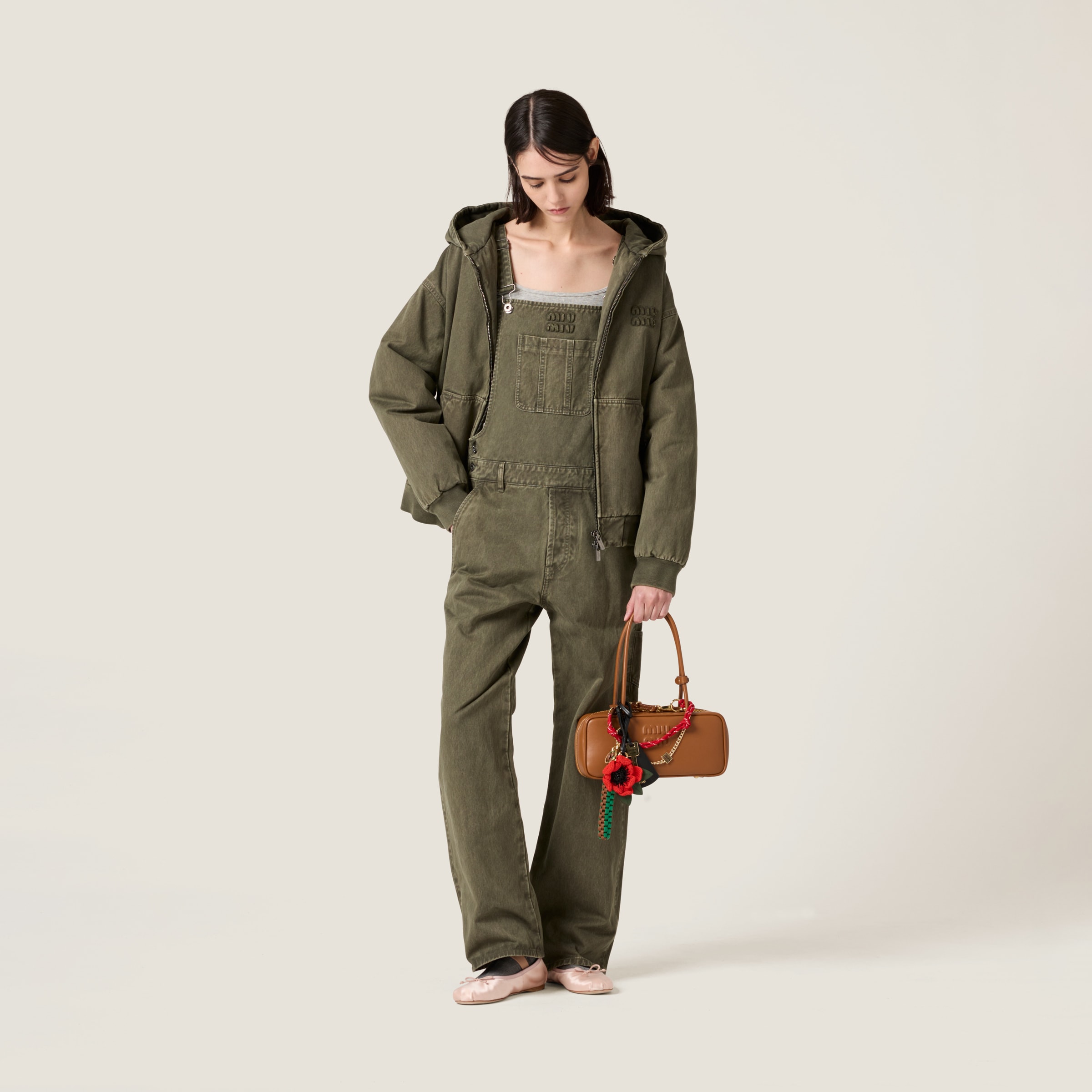 Miu Miu Garment-dyed Gabardine Overalls