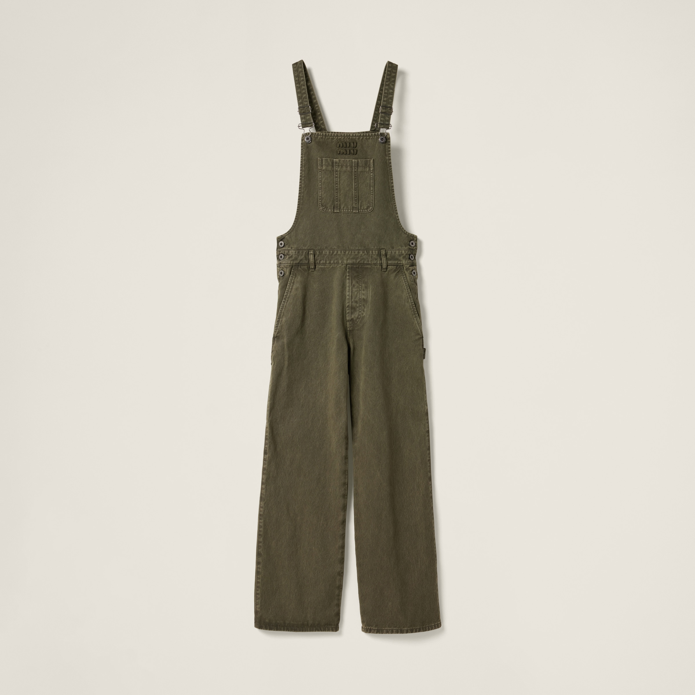 Miu Miu Garment-dyed Gabardine Overalls