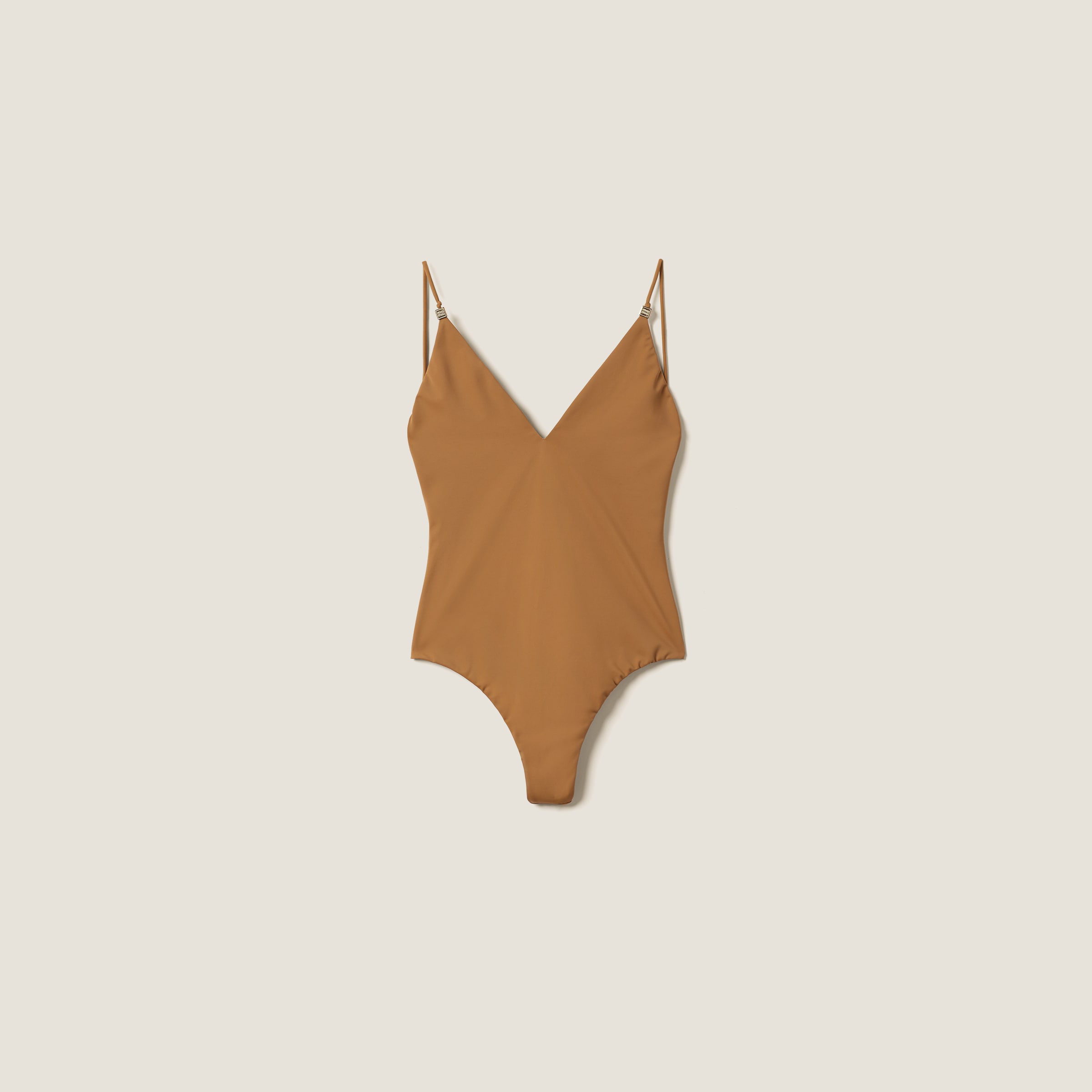 Miumiu One-piece Swimsuit In Brown