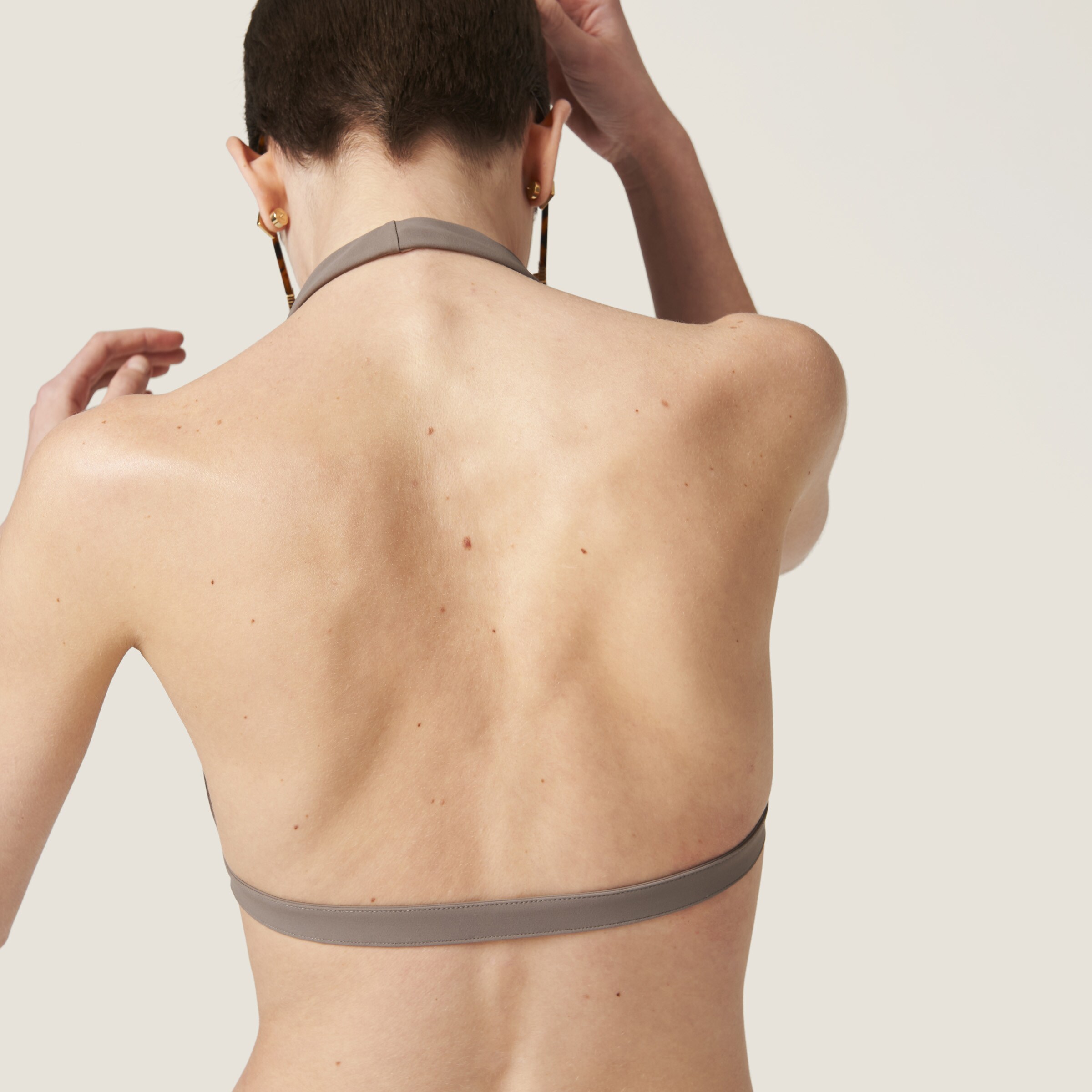 Miu Miu Top Bikini In Clay Grey