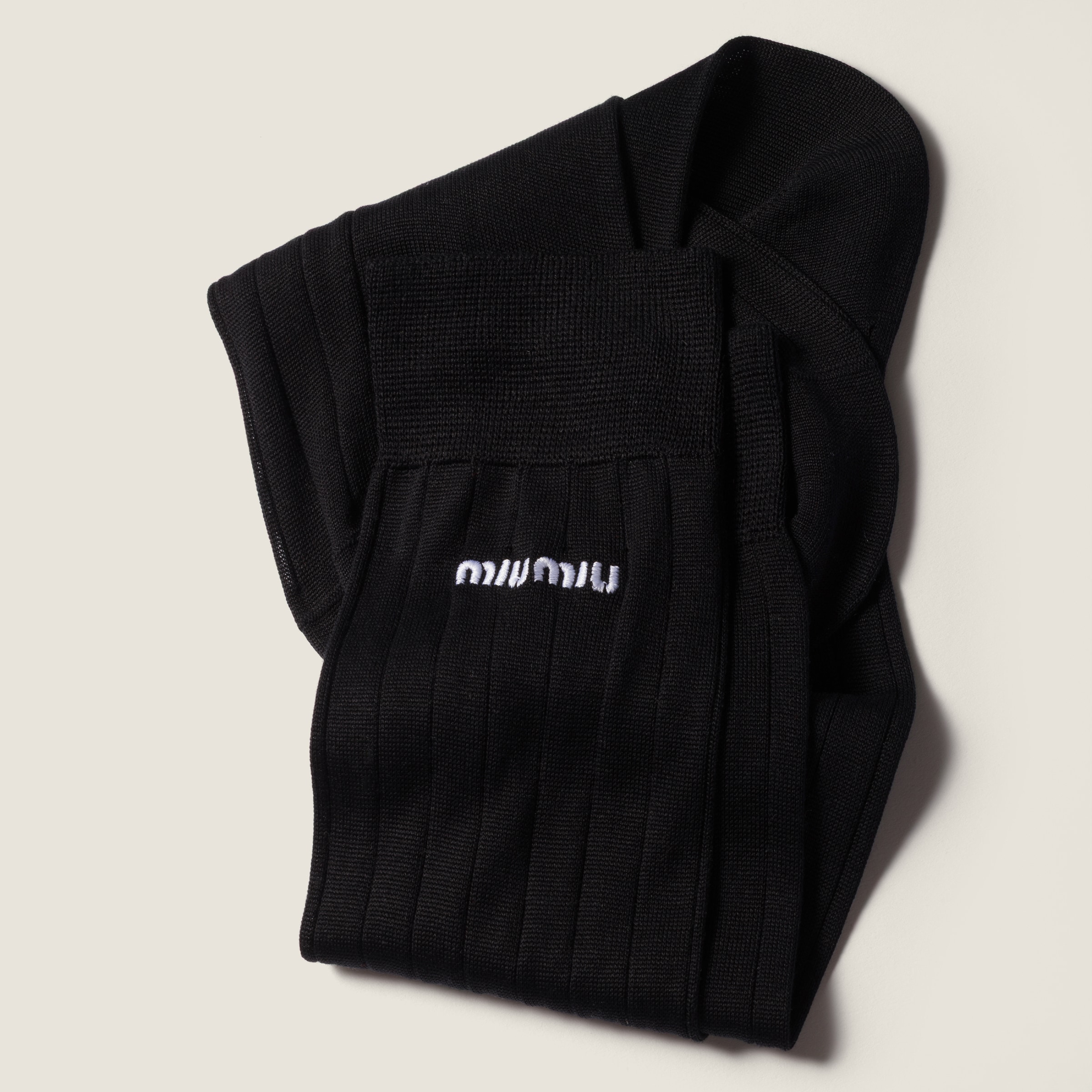 Miu Miu Silk Socks In Blue