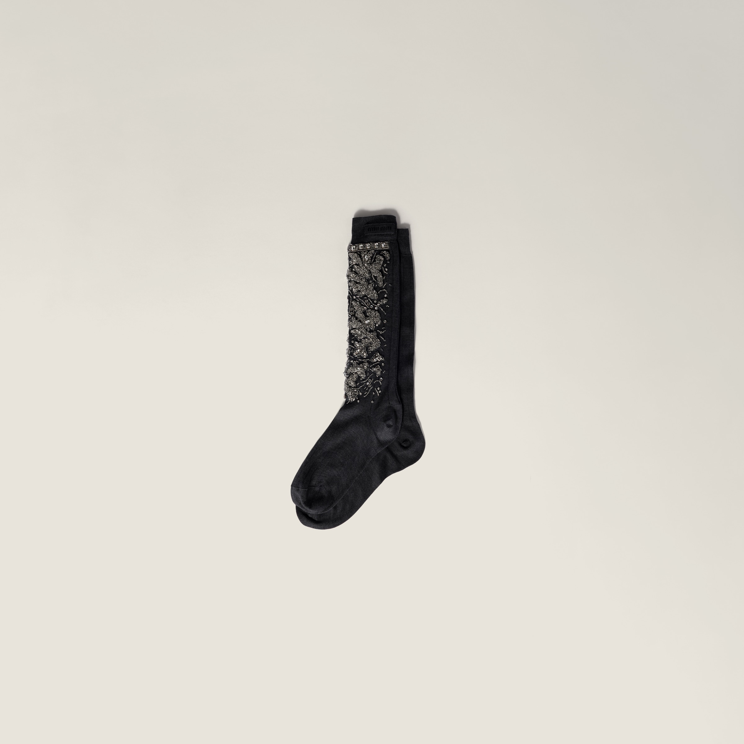 Miu Miu Silk Socks In Black