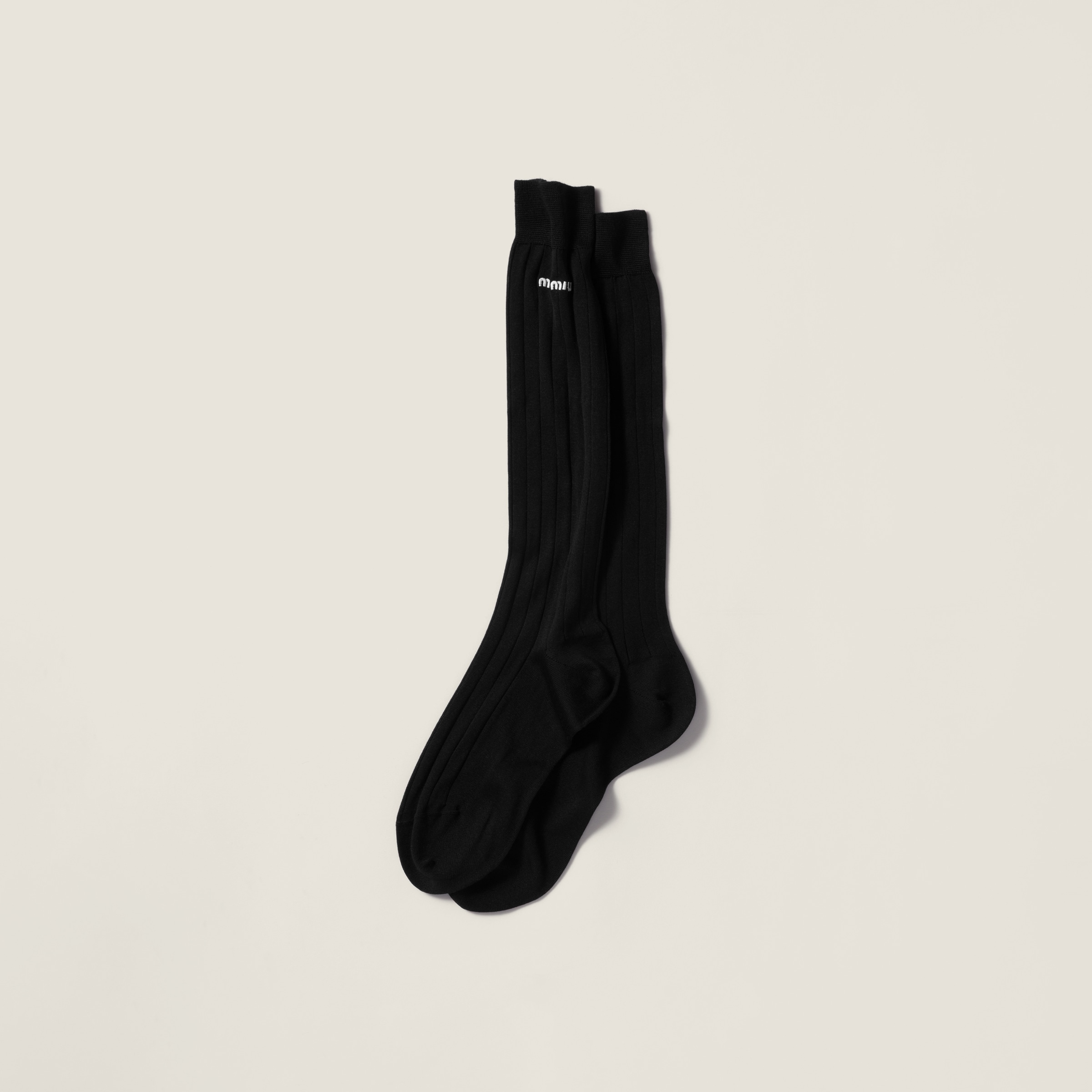Miu Miu Silk Socks In Black