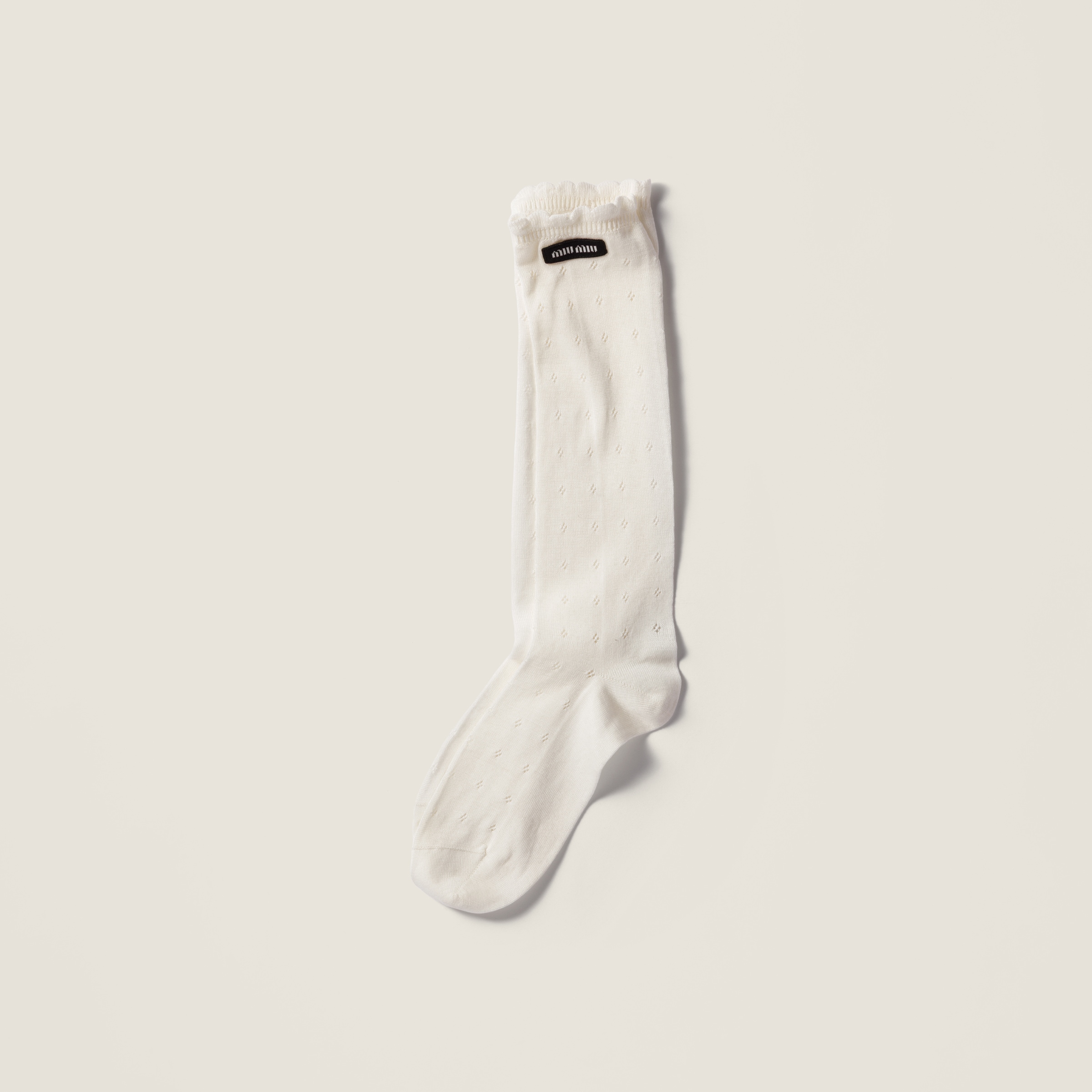 Miu Miu Cotton Socks In Brown
