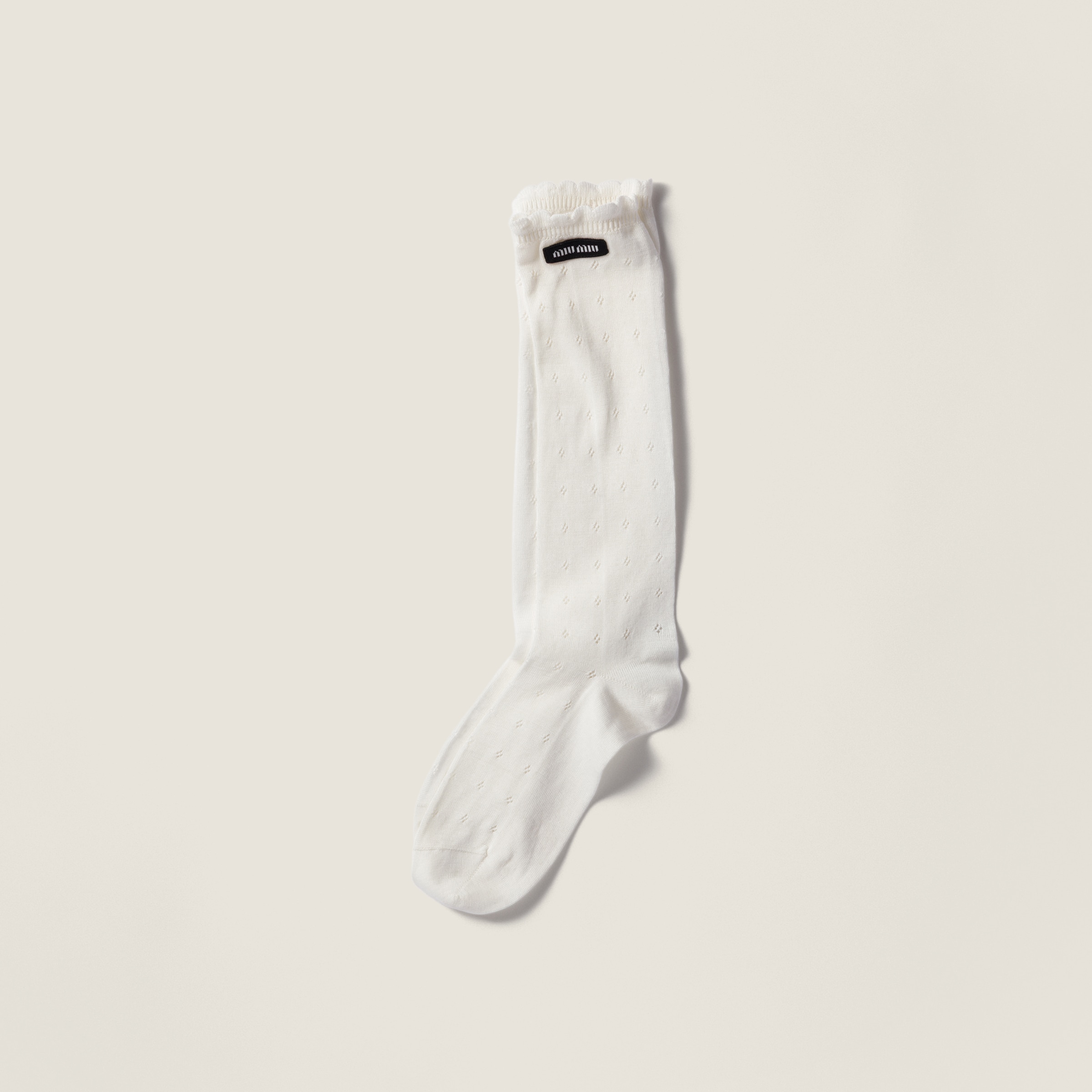 Miu Miu Cotton Socks In Neutral