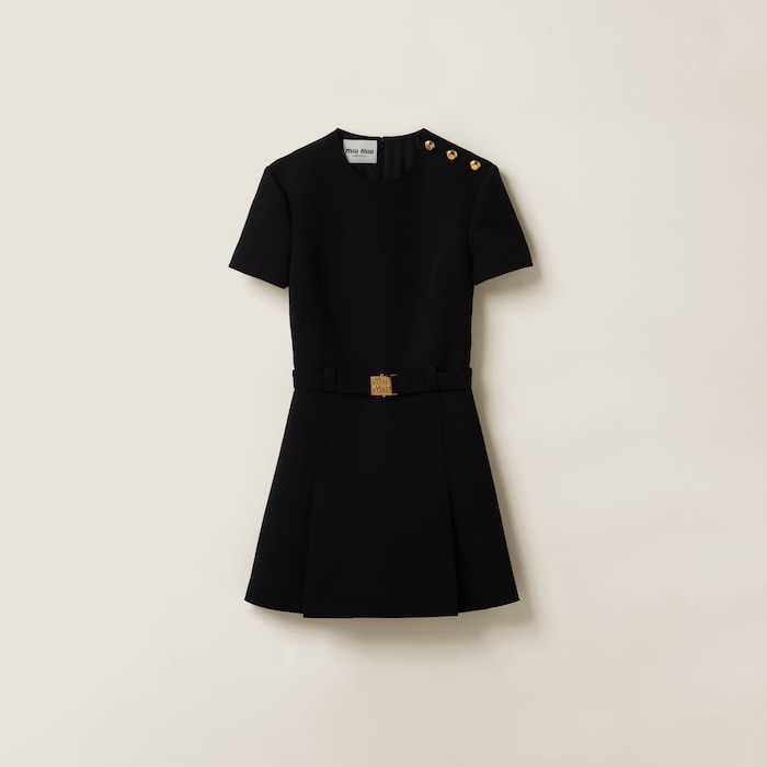Black Grain De Poudre Mini-dress | Miu Miu