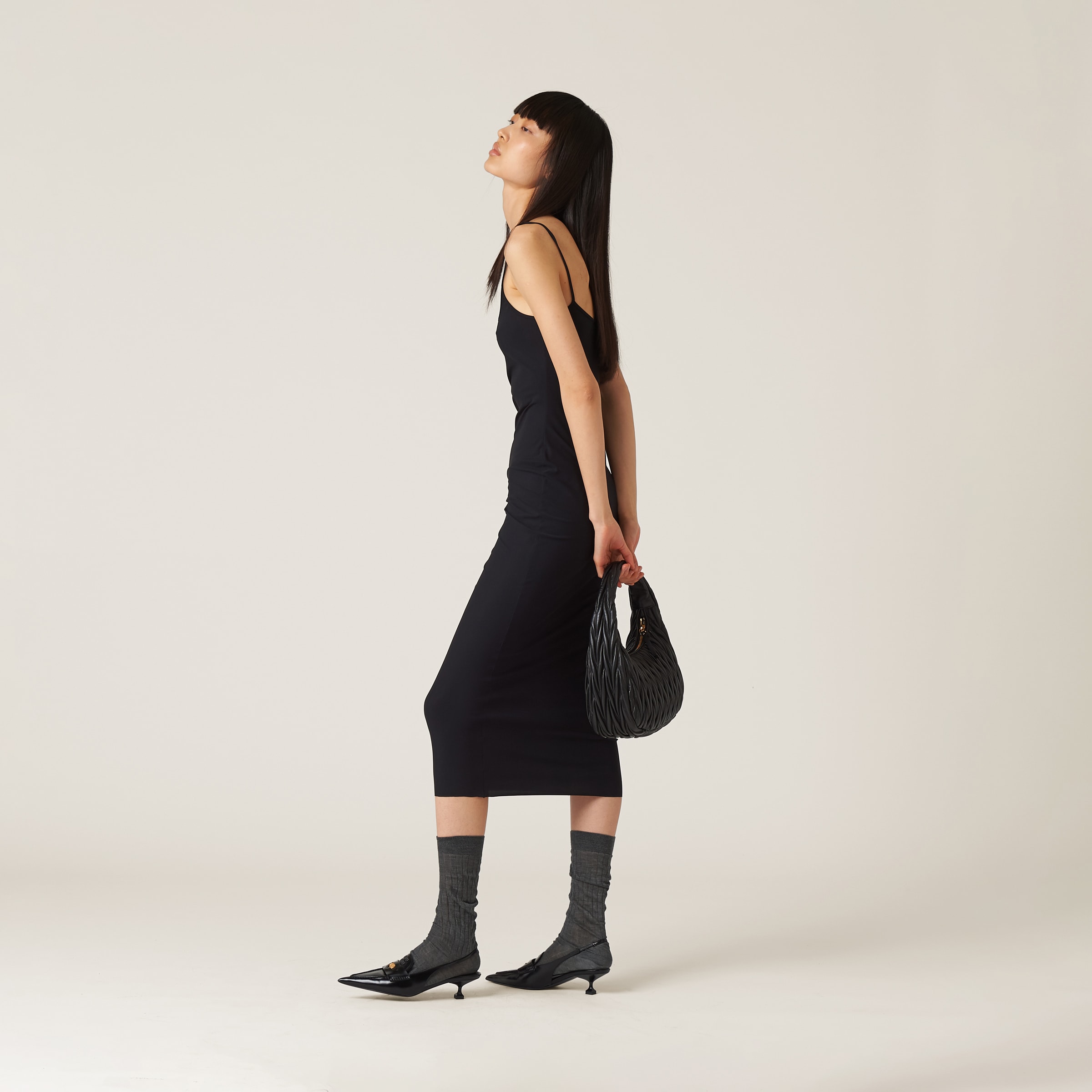 Black Stretch Jersey Dress | Miu Miu Black Stretch Jersey Dress | Miu Miu