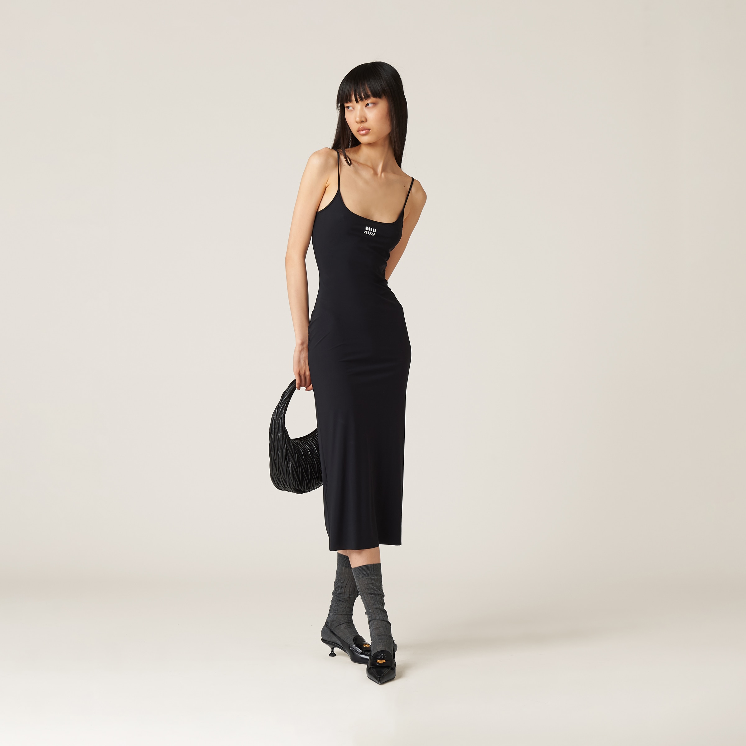 Black Stretch Jersey Dress | Miu Miu