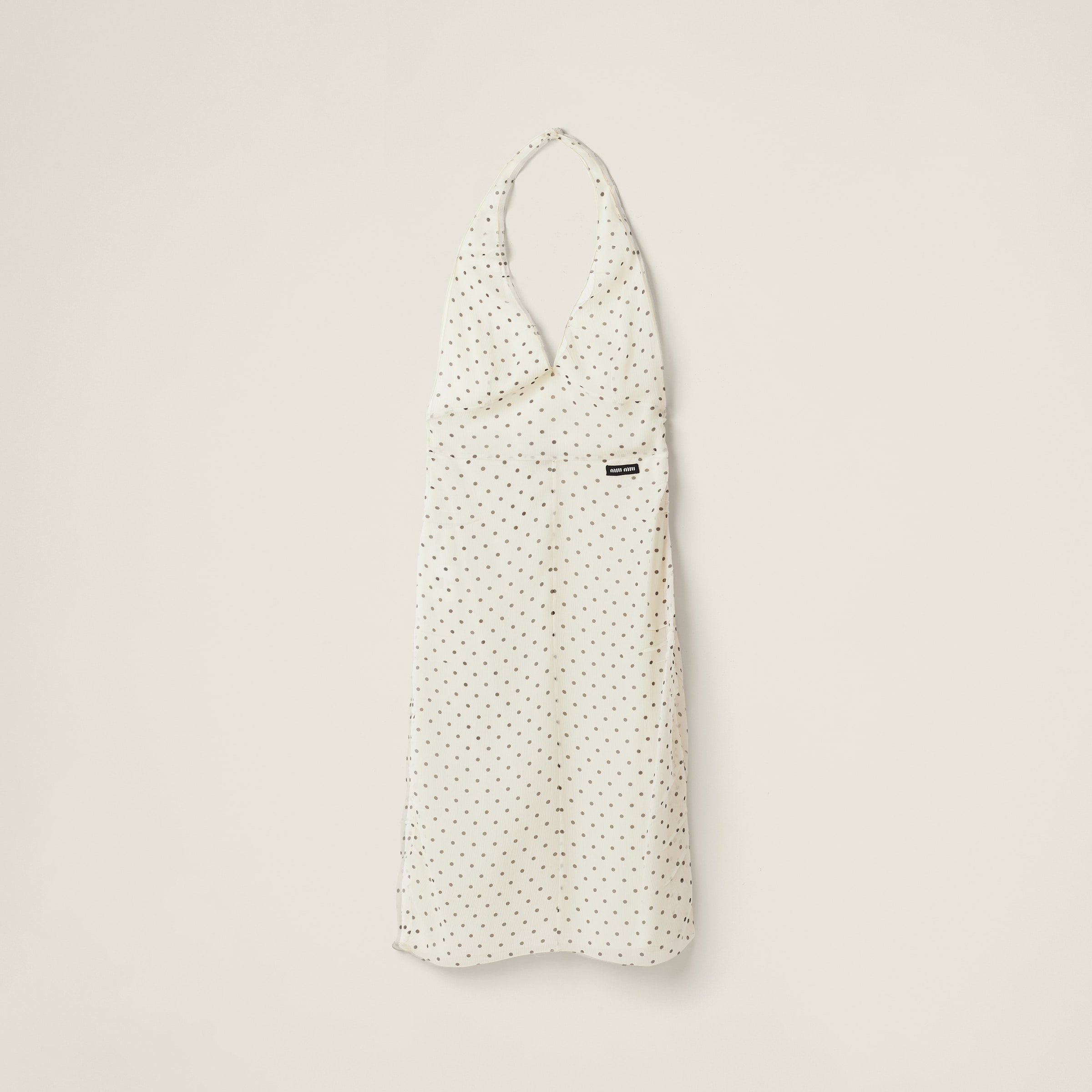 White polka top dot chiffon dress