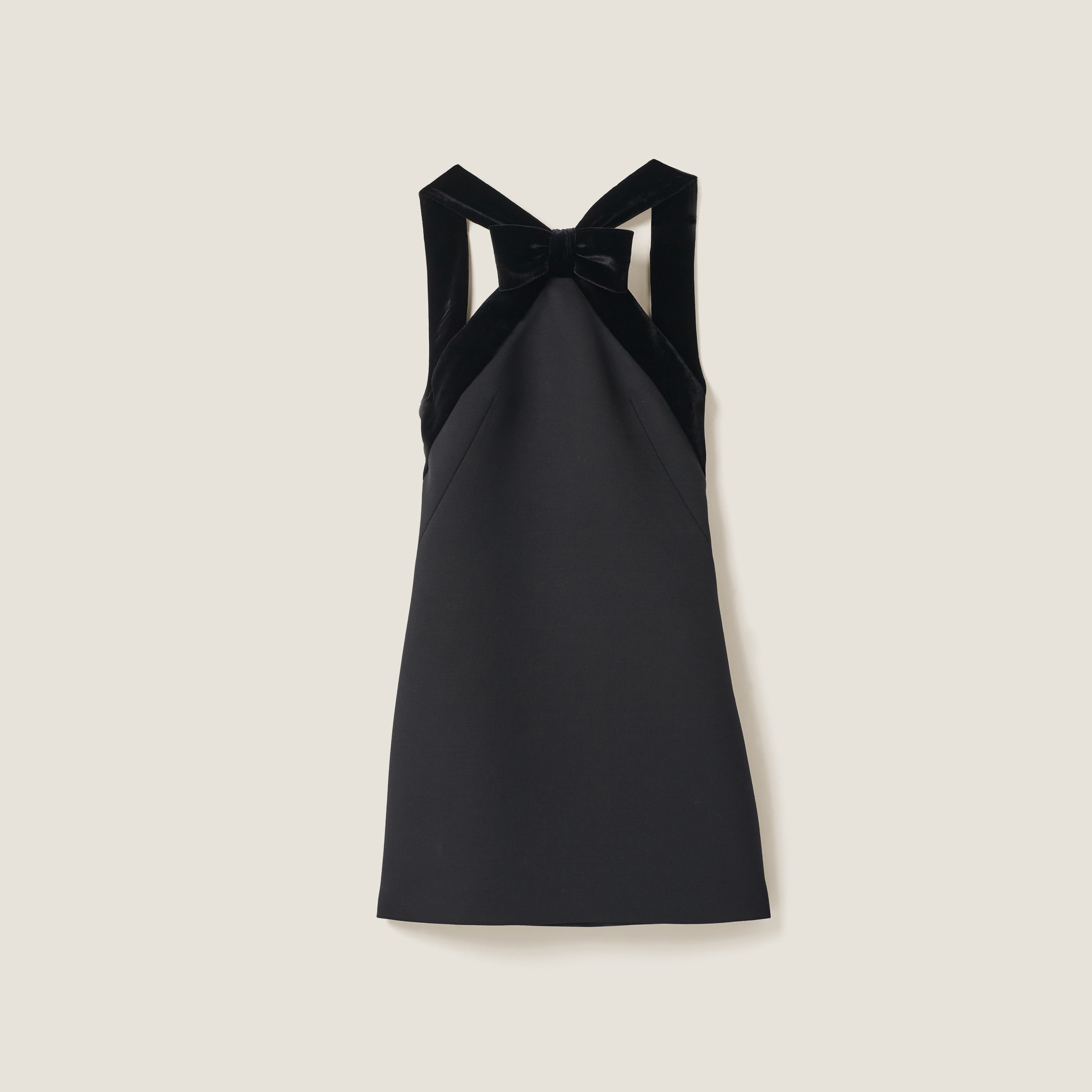 Miu Miu Grain De Poudre Mini Dress In Black