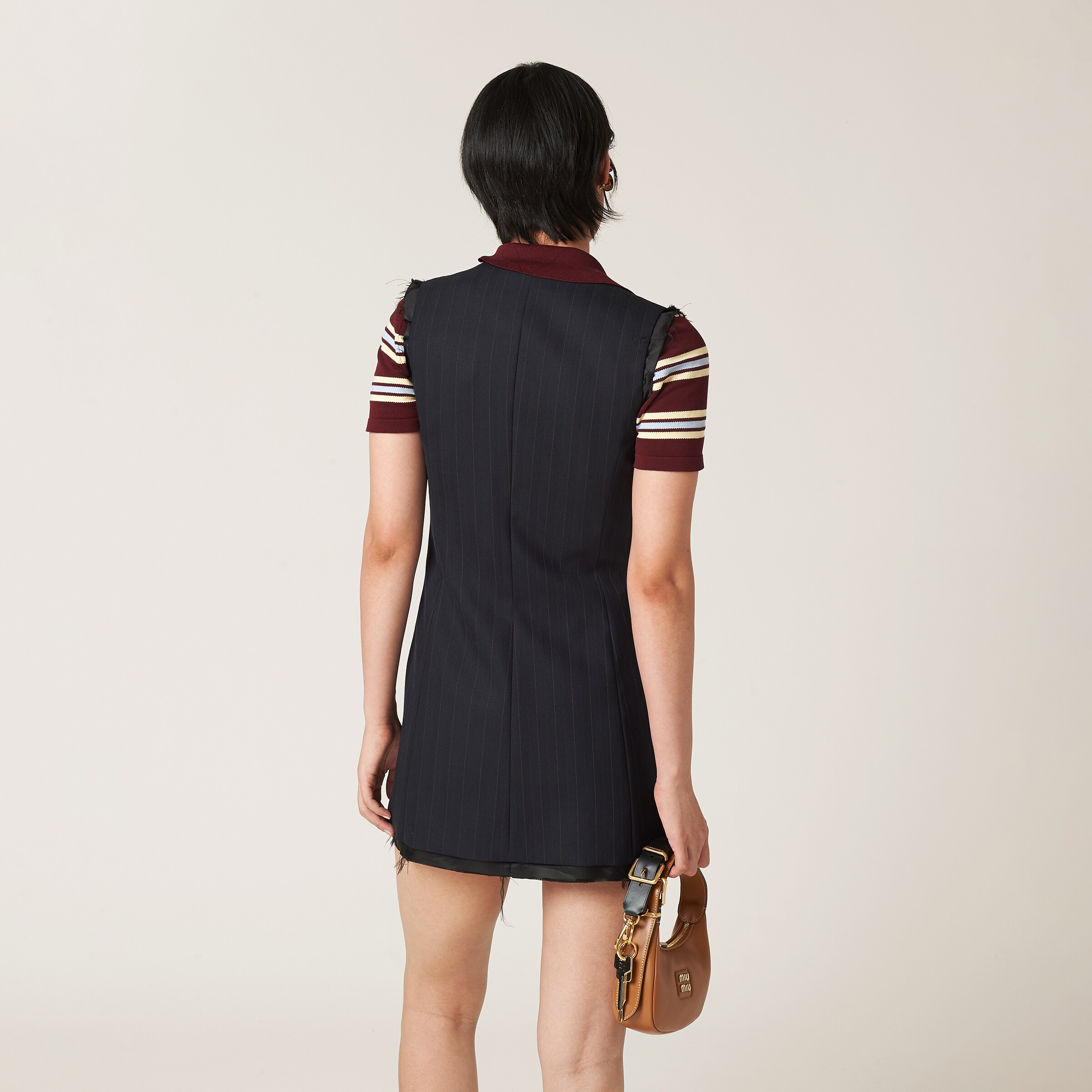 Navy Pinstriped Mini-dress | Miu Miu