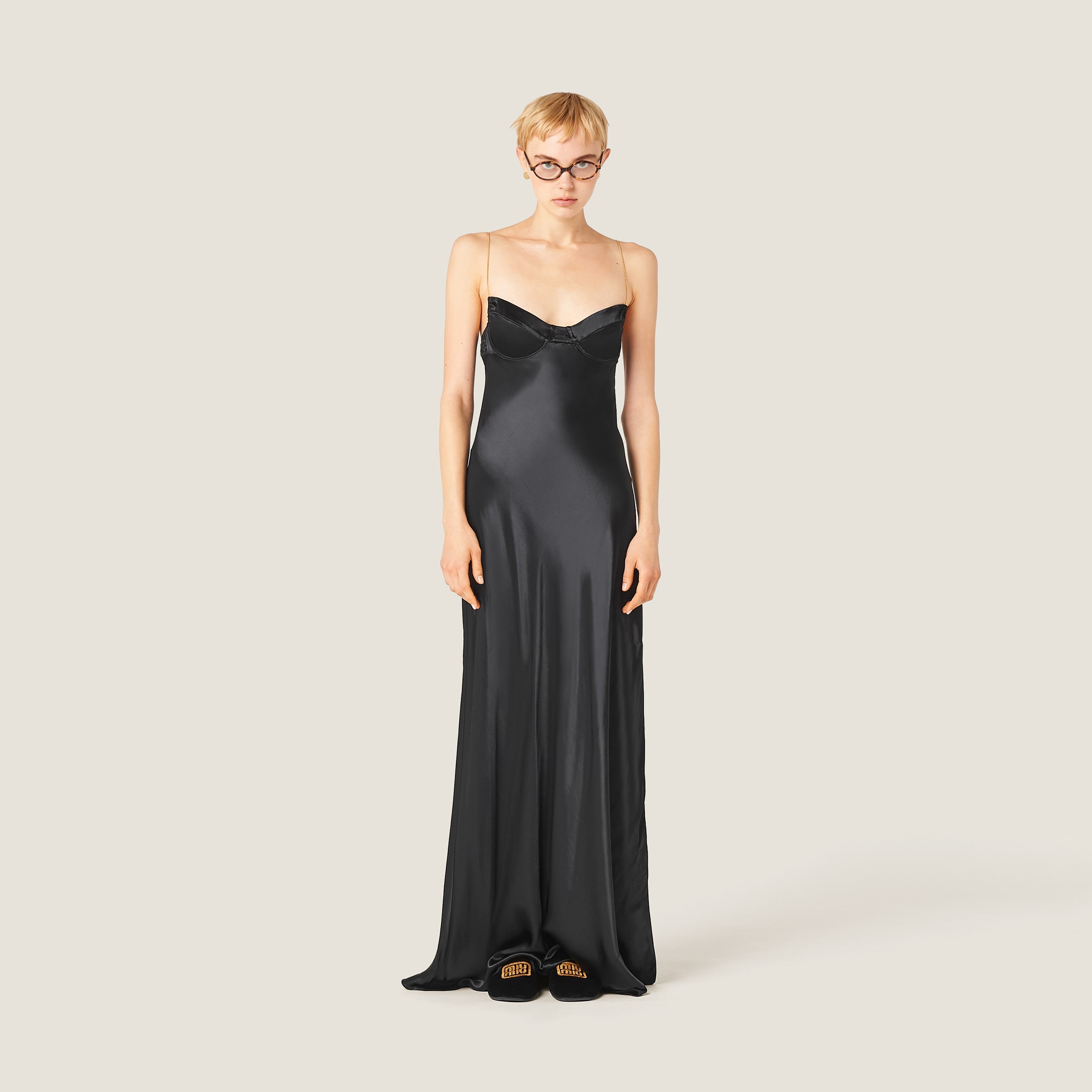 Satin dress sale long
