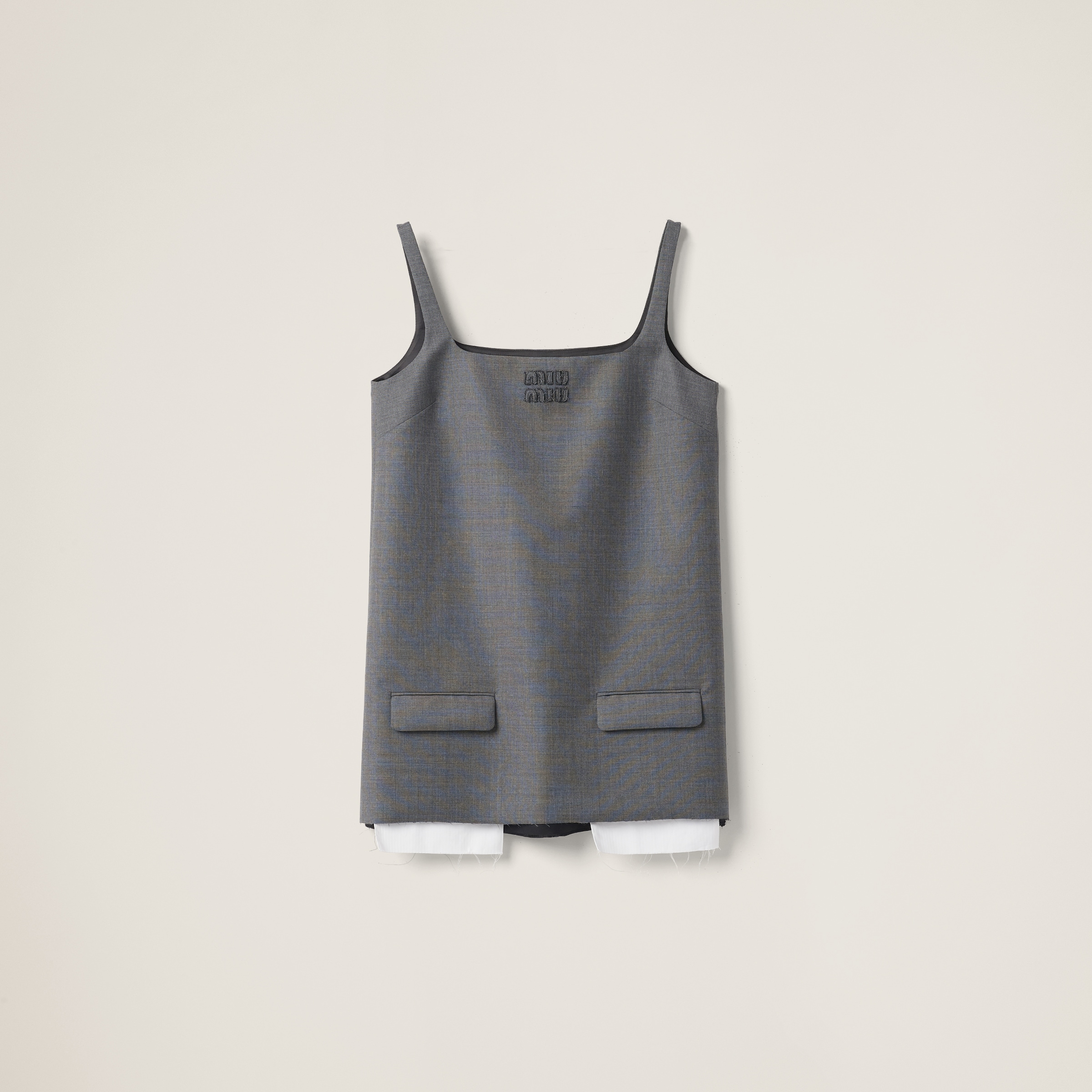 Slate Gray Grisaille Mini-dress | Miu Miu