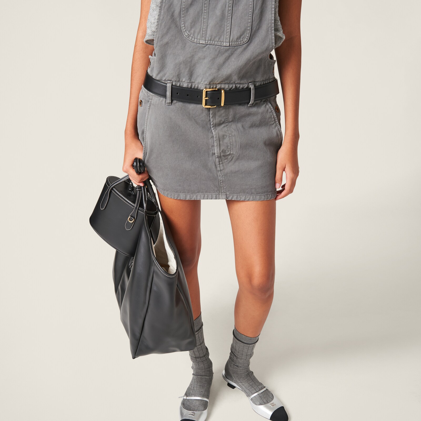 Miu Miu garment-dyed gabardine mini dress