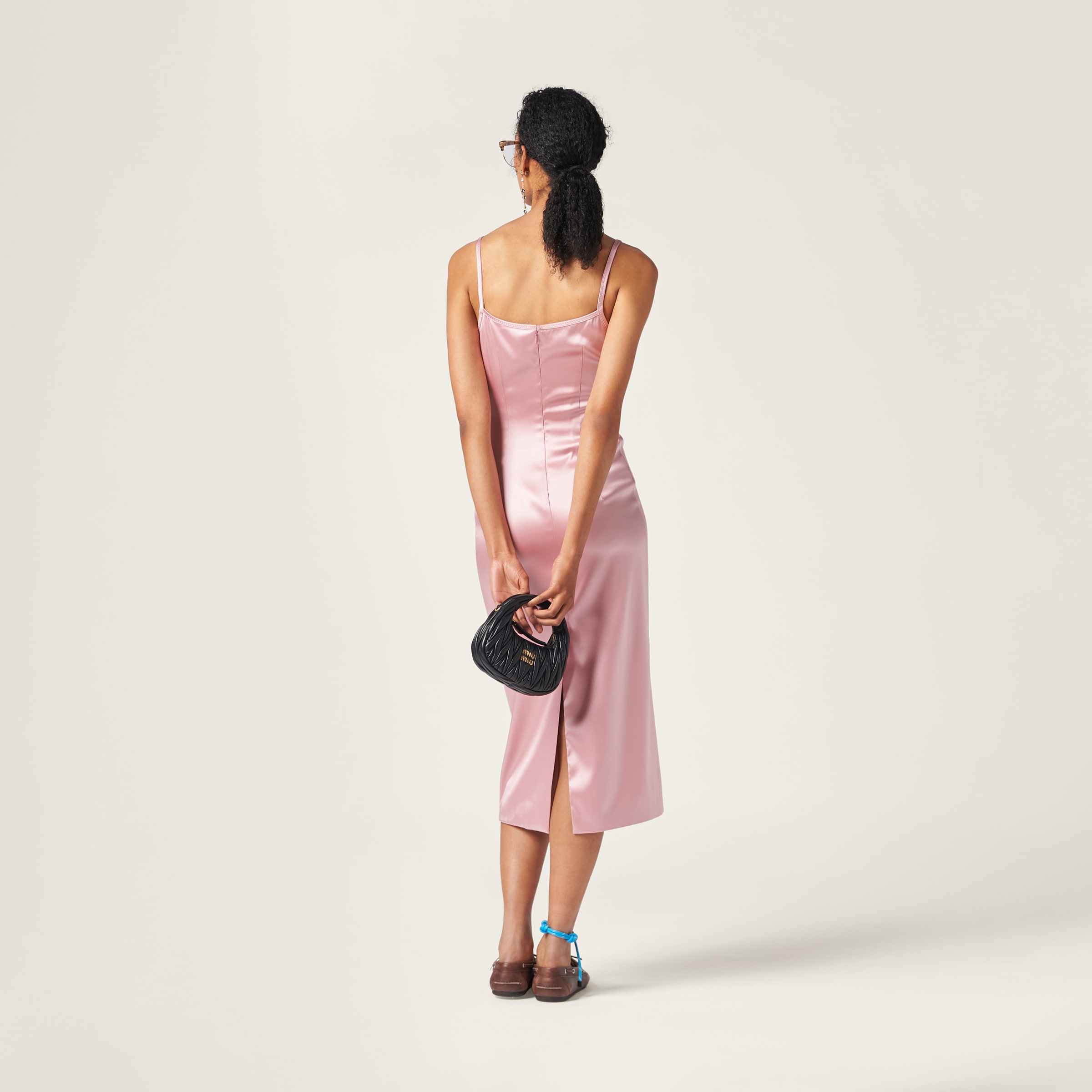 【送料&関税込】Miu Miu Pink Poplin Dress Miu Miu Poplin Midi Dress | White | FARFETCH