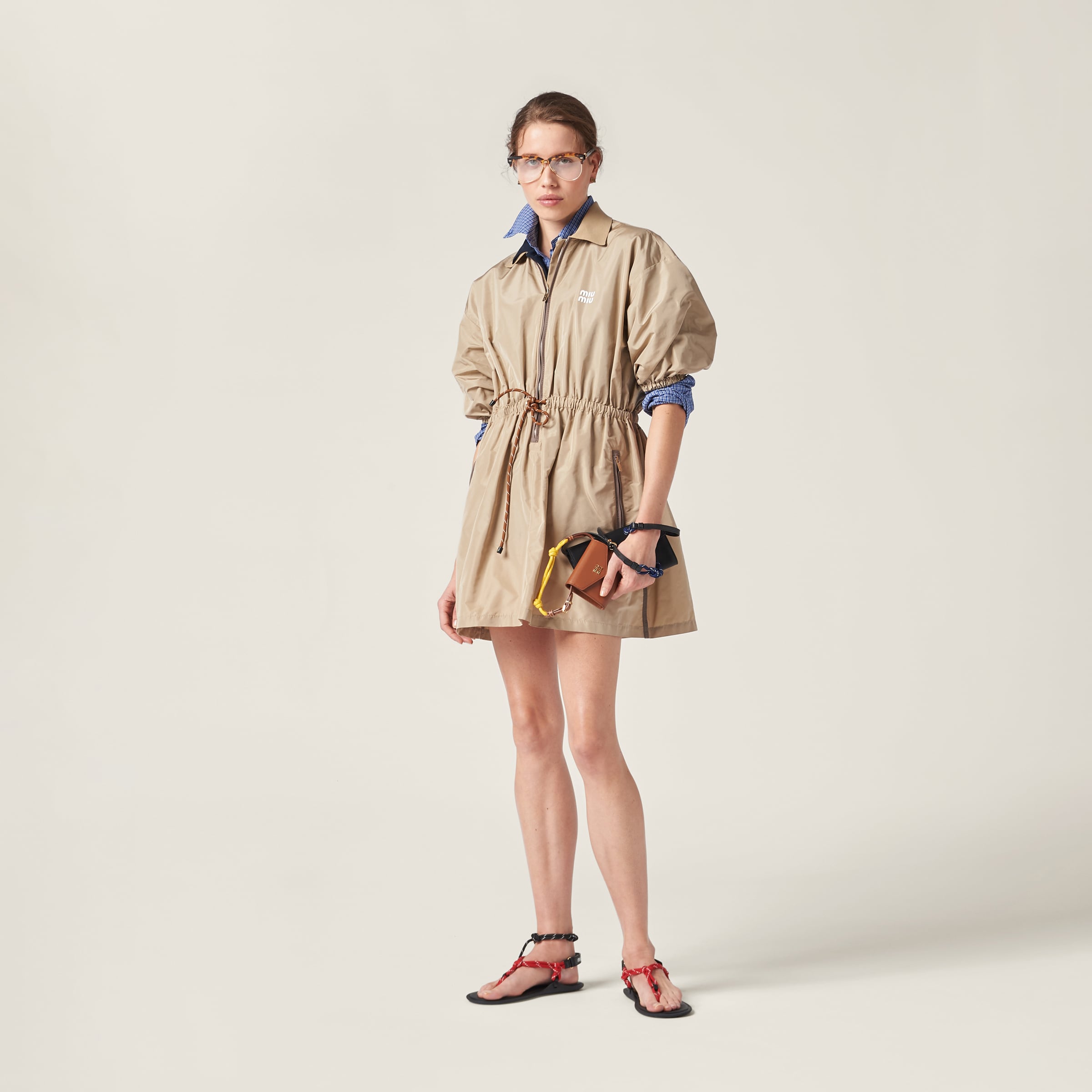 MIU MIU TECHNICAL FABRIC DRESS