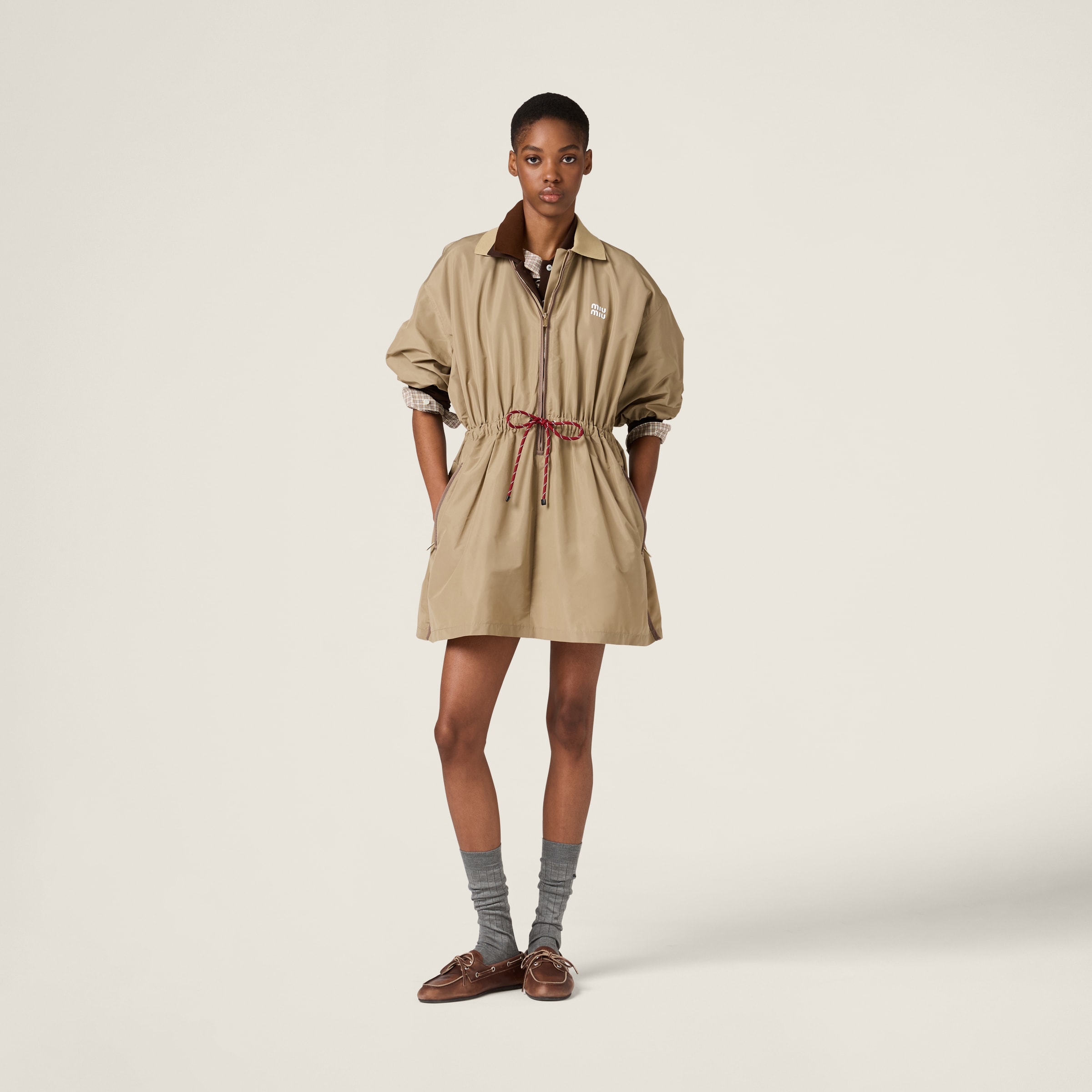 MIU MIU TECHNICAL FABRIC DRESS