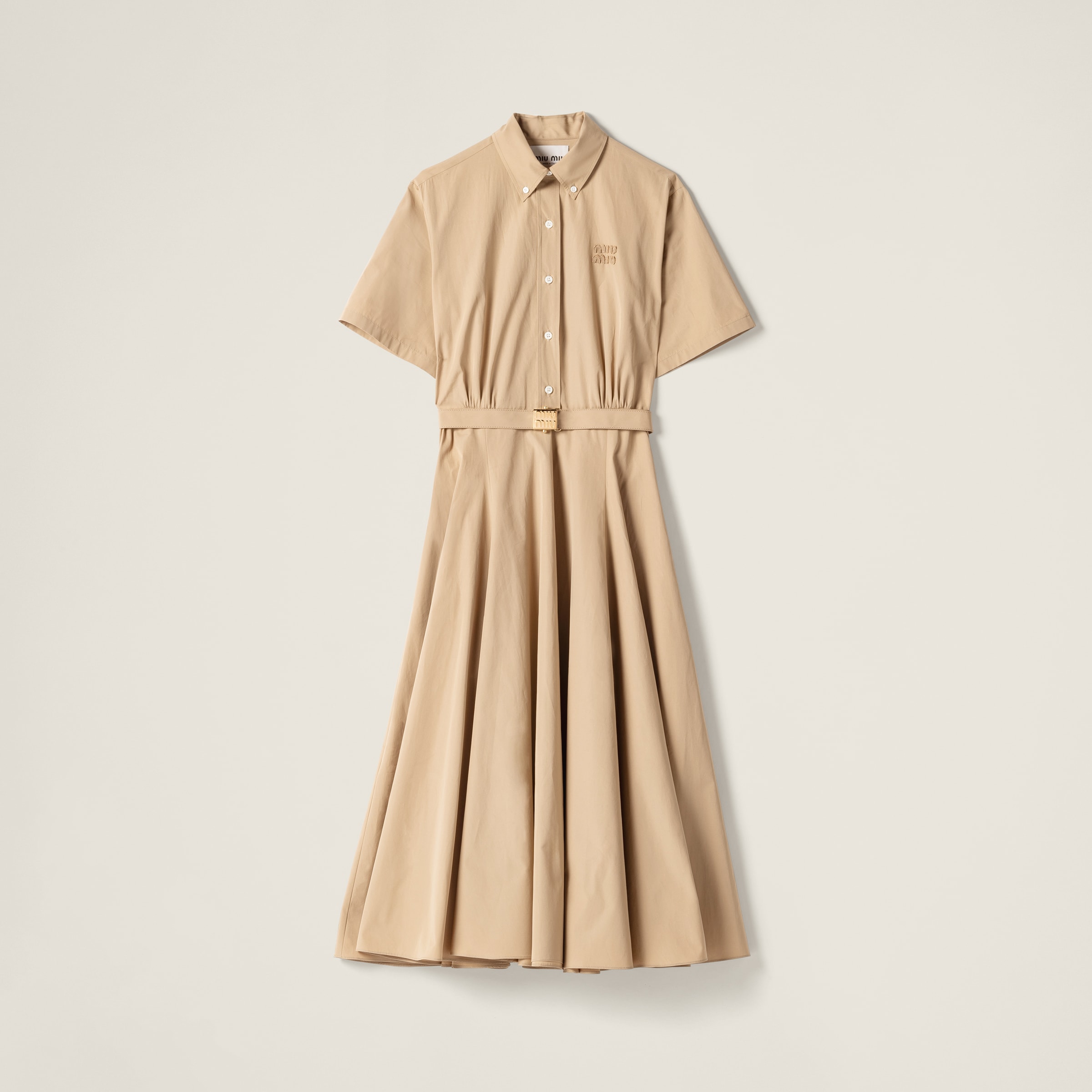 Sky Blue Poplin Shirtdress | Miu Miu