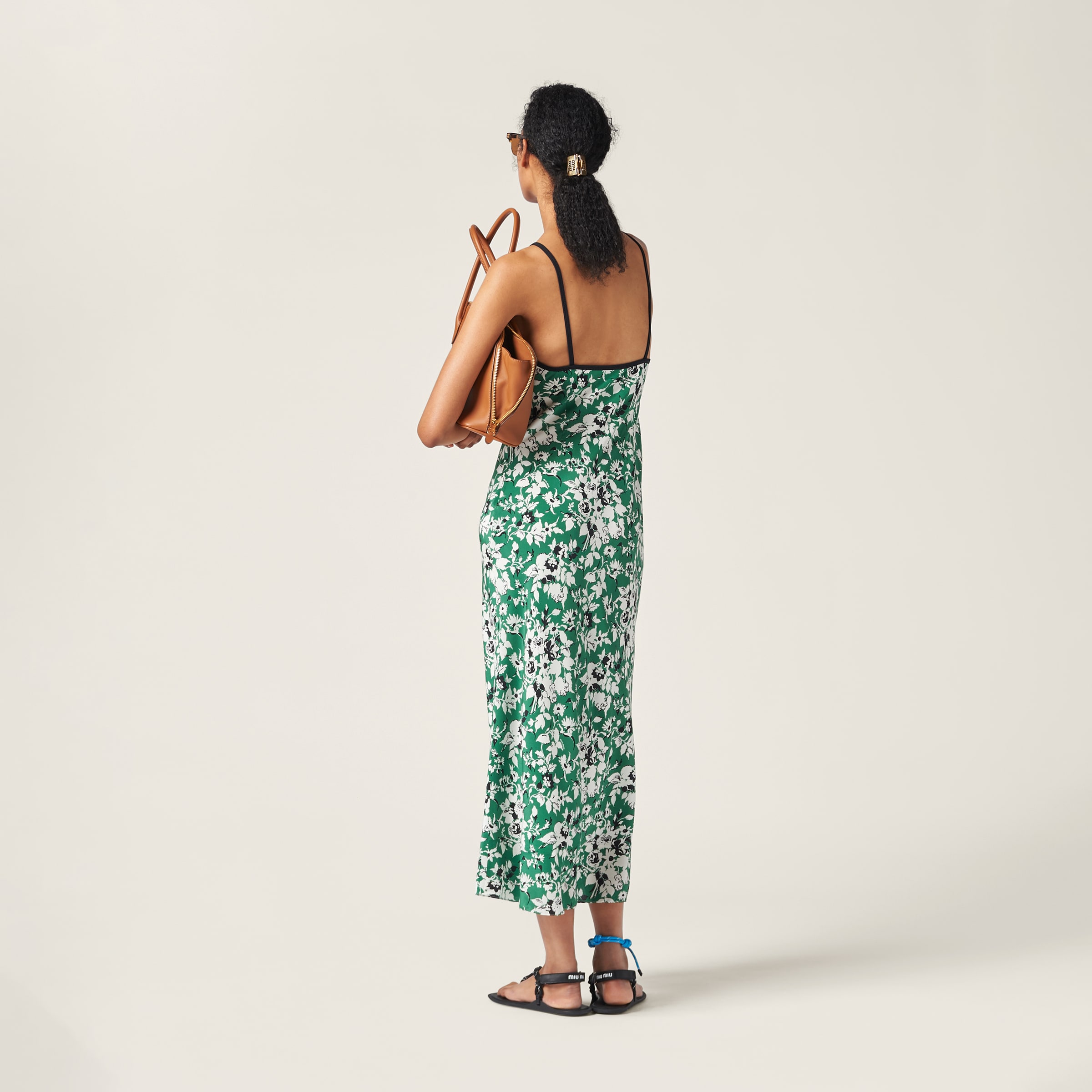 Green Marocain Dress Miu Miu