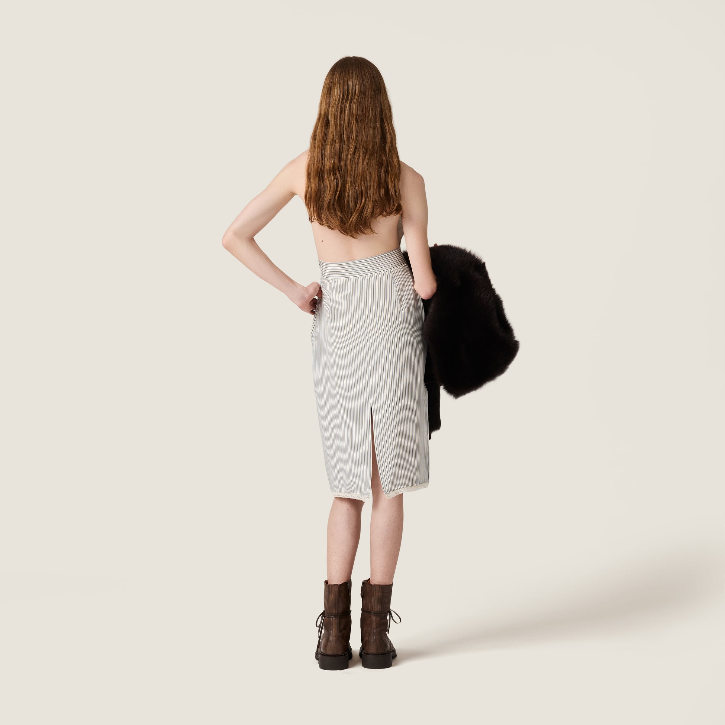 Miu Miu Crêpe De Chine Dress In Multi