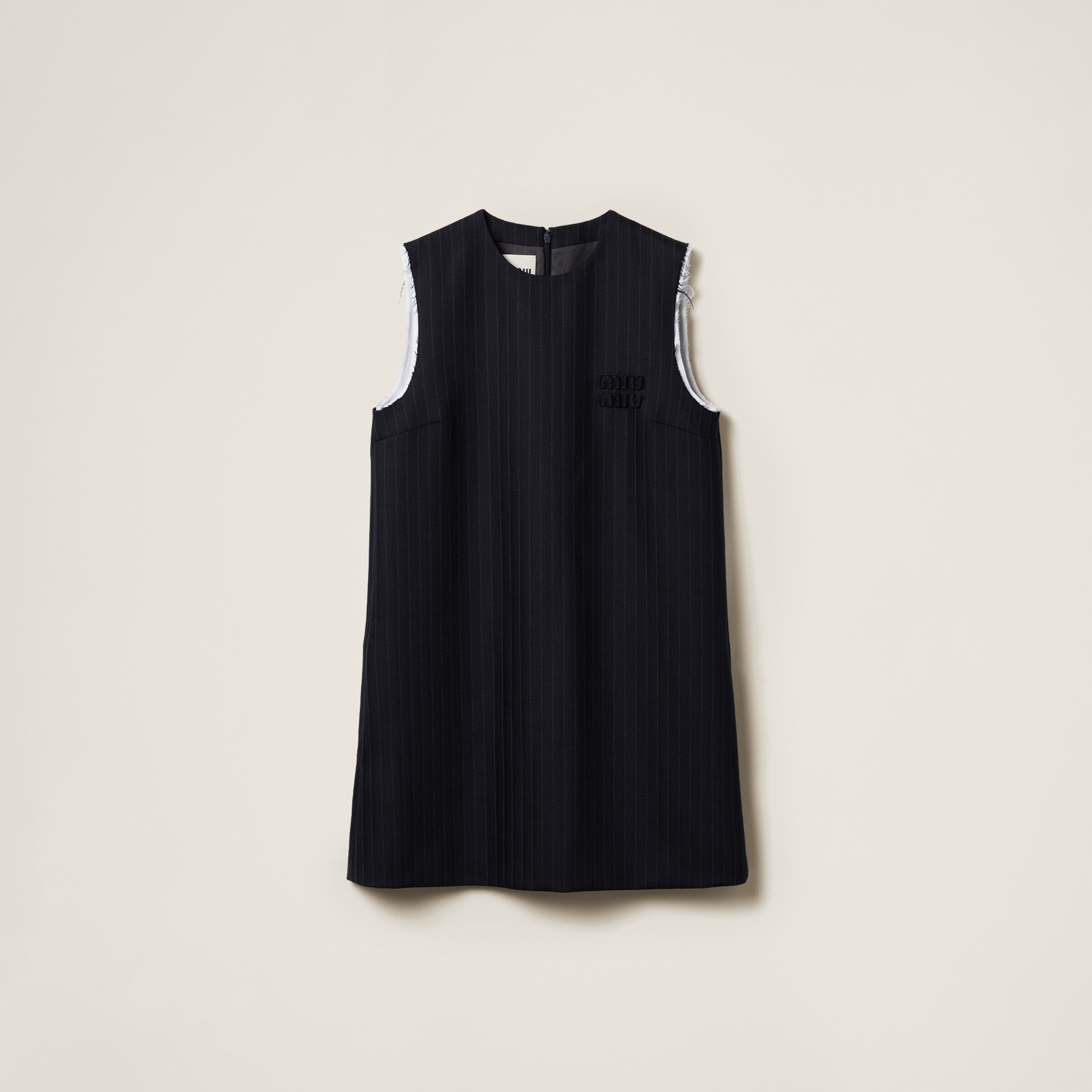 Miu Miu Pinstriped Dress In Navy
