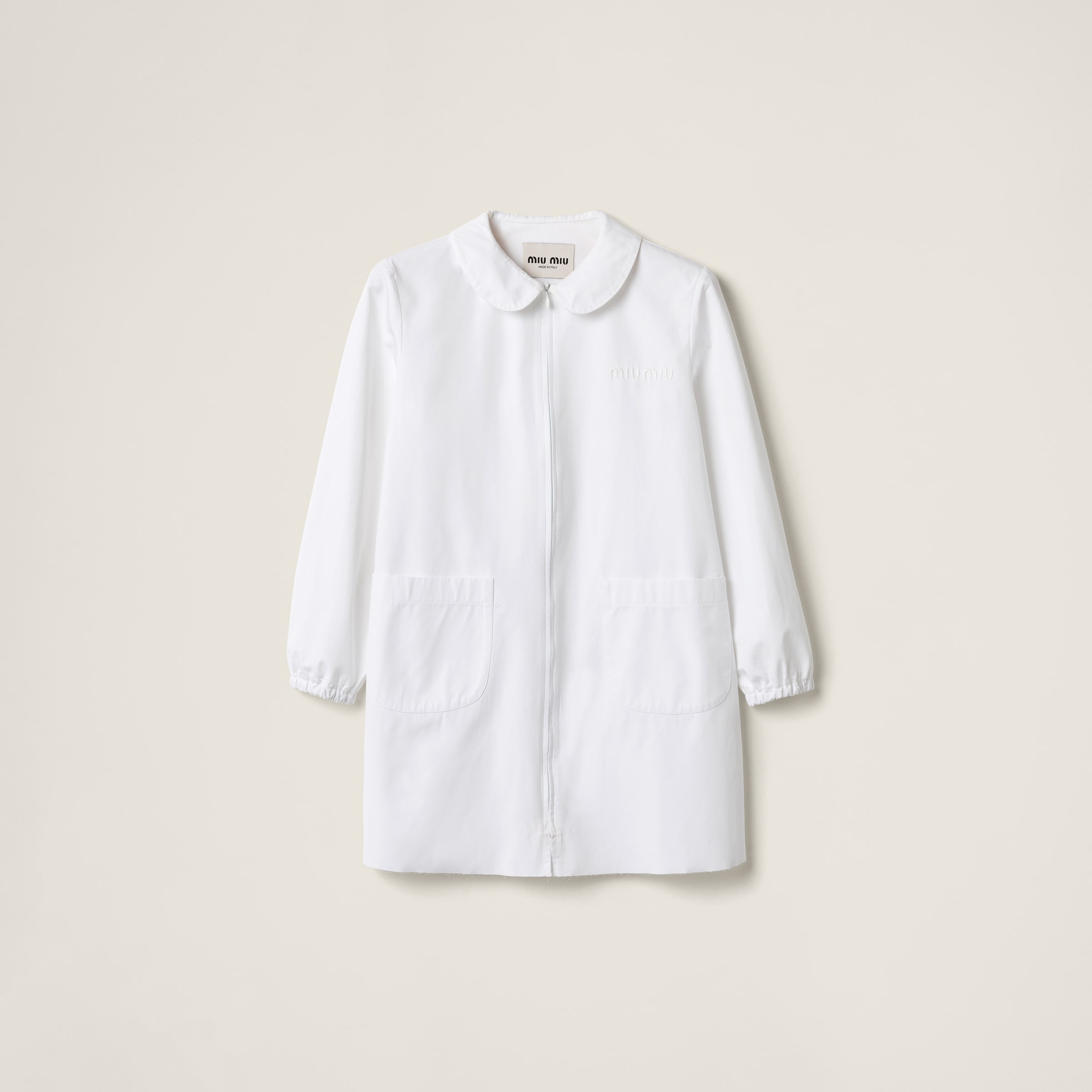White Poplin And Jersey Mini-dress | Miu Miu