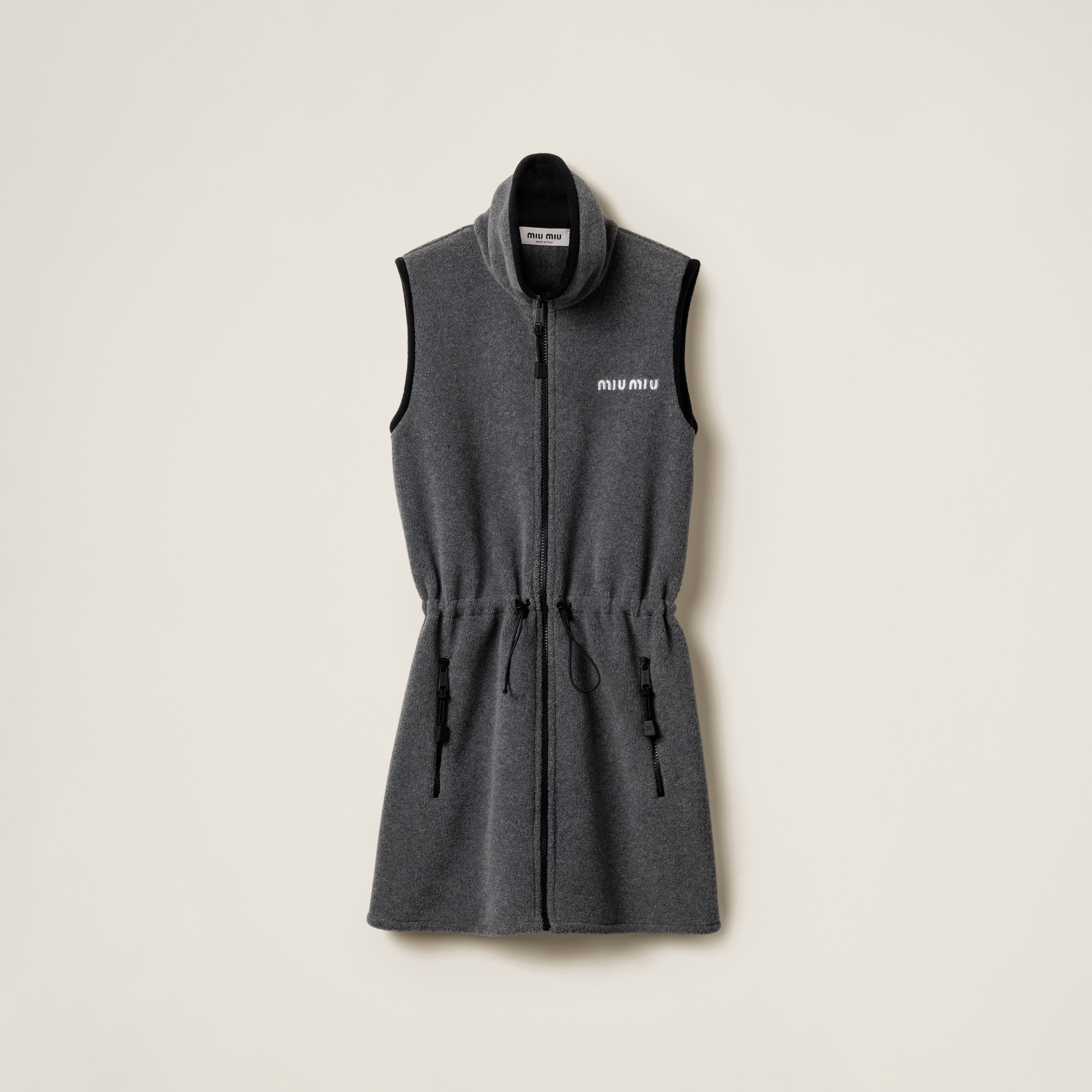 Miu Miu Fleece Dress In Grey
