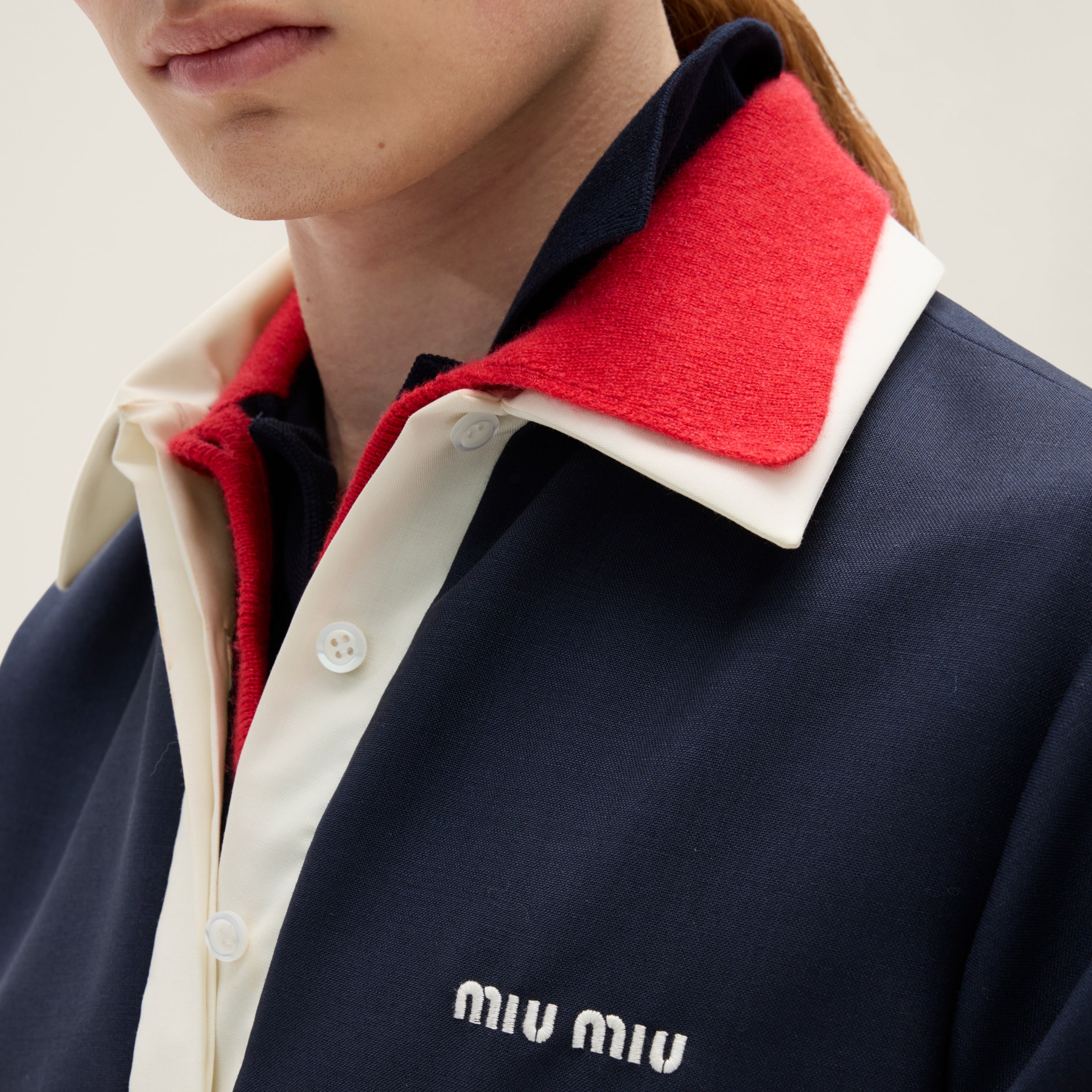 Navy Kid Mohair Mini-dress | Miu Miu