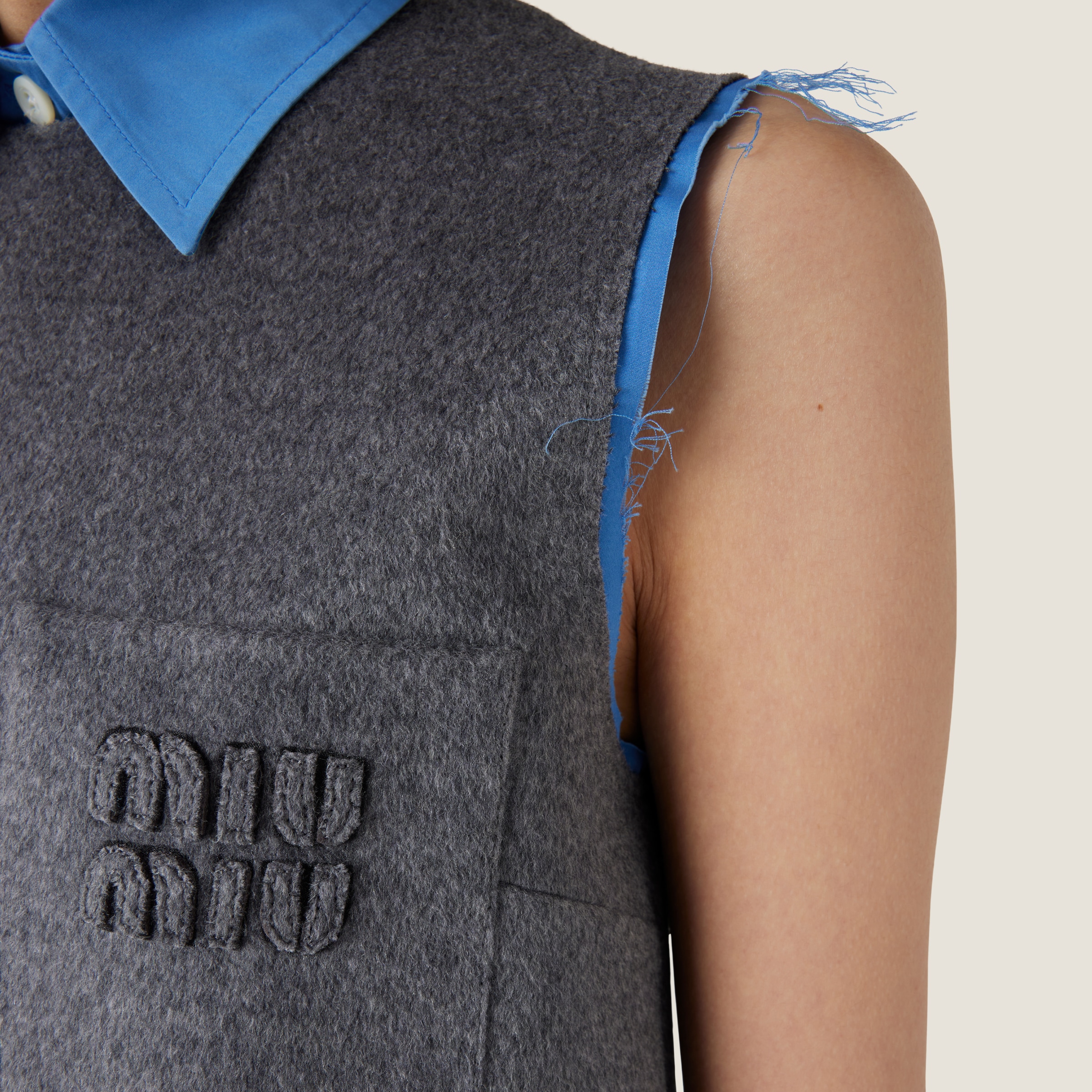 Miu Miu Velour Mini-dress In Grey | ModeSens
