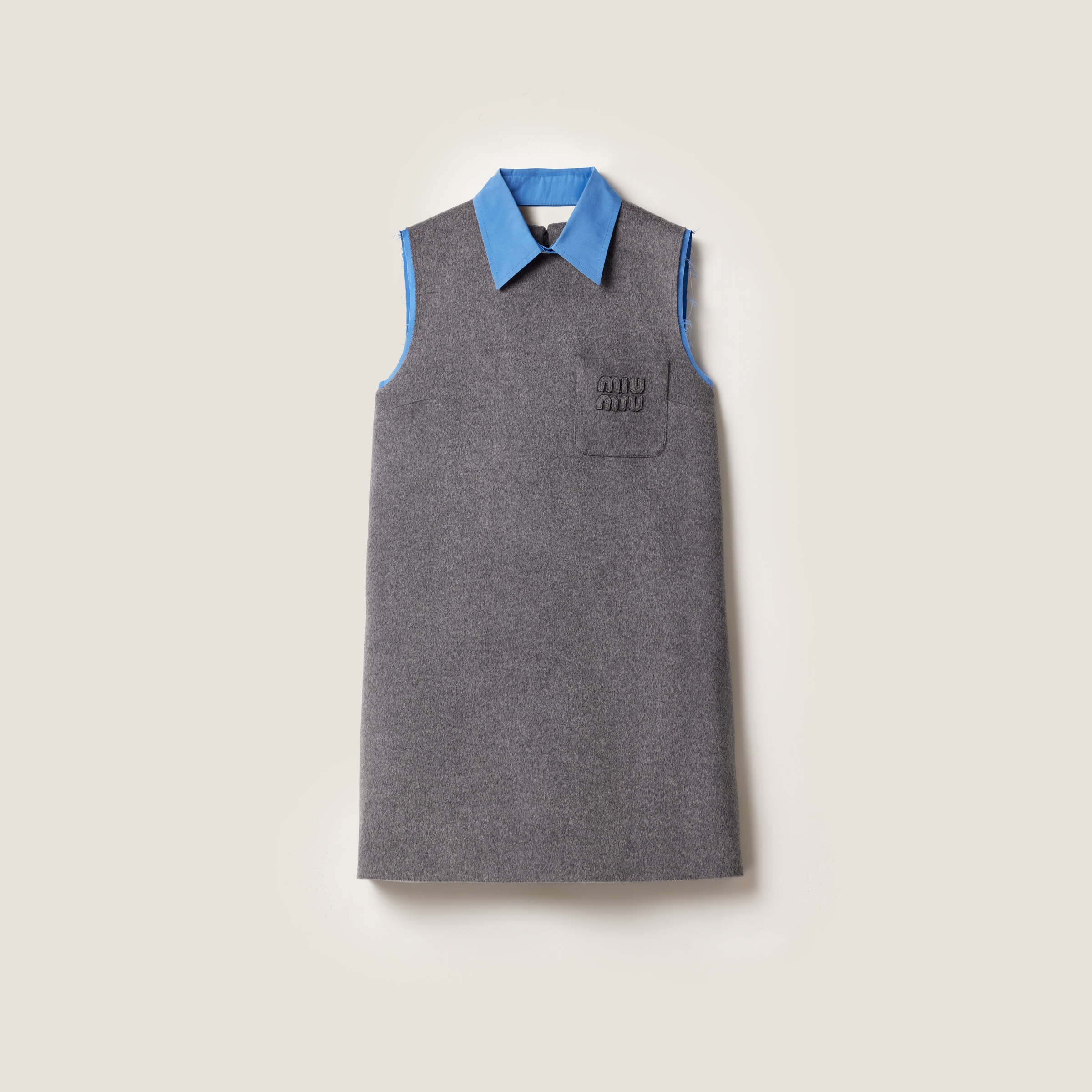 Miu Miu Velour Mini-dress In Grey