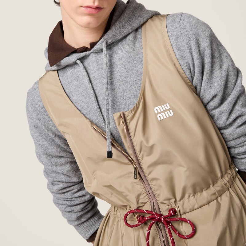 Technical fabric maxi-dress