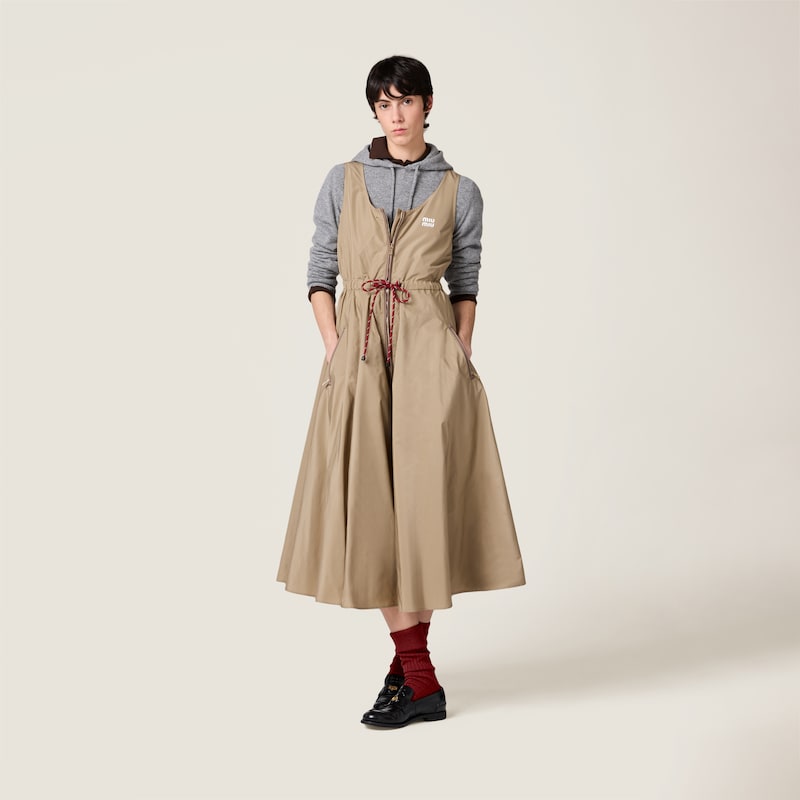 Technical fabric maxi-dress