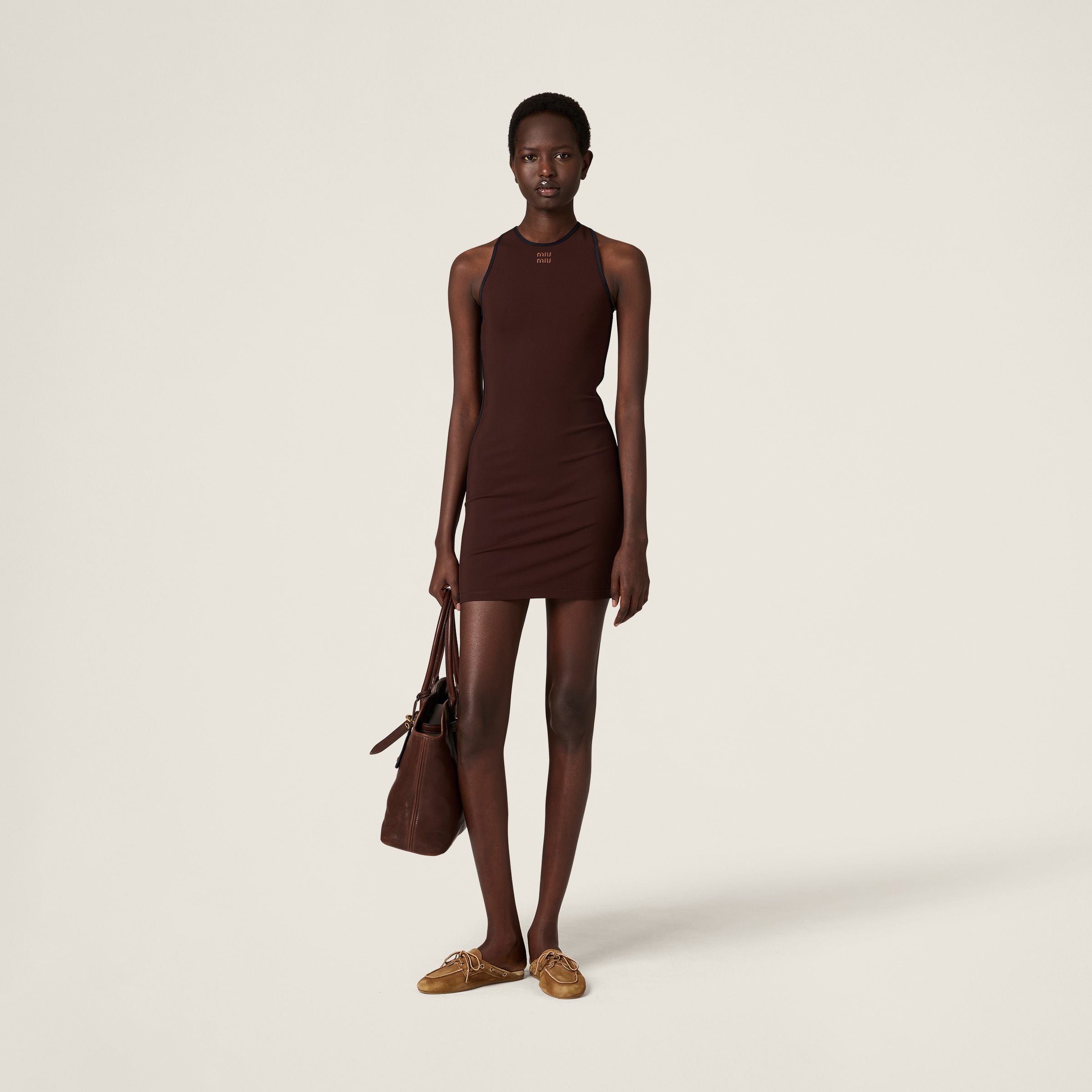 【MIU MIU】 Stretch jersey mini-dress Magnolia Parks Chapter 55 : TLWH •cotton-blend lace-trimmed