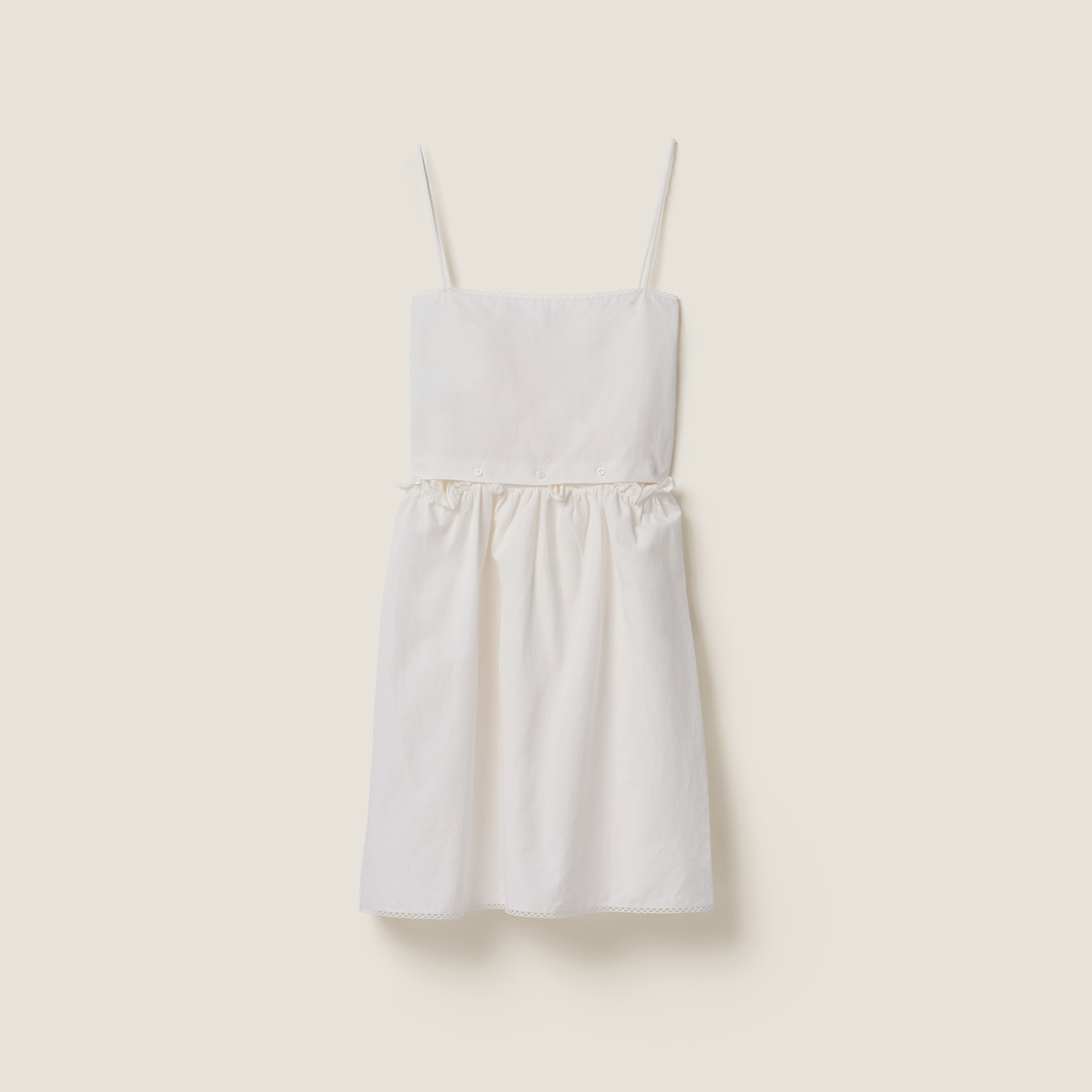White Slubbed Poplin Dress | Miu Miu
