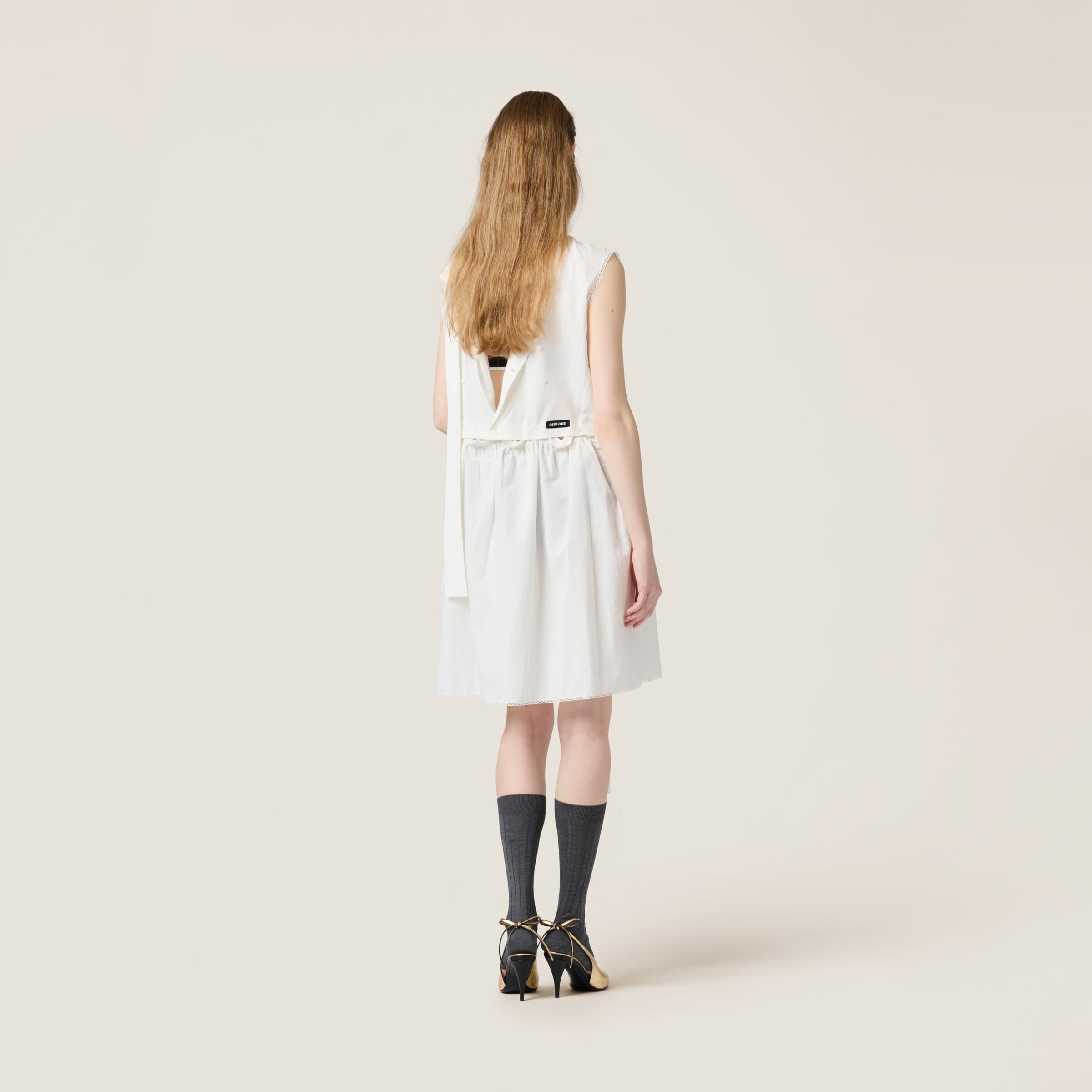 MIU MIU SLUBBED POPLIN DRESS
