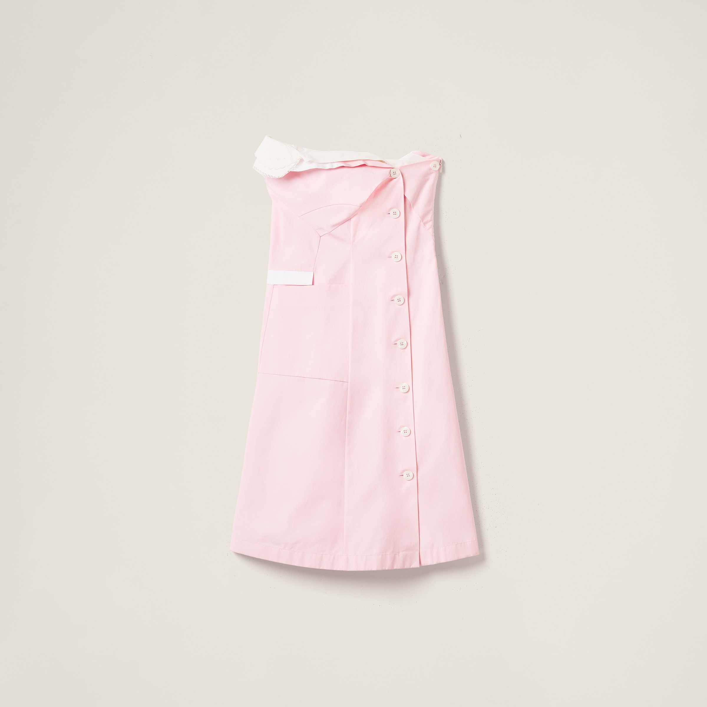 Miu Miu Poplin Dress In Alabaster Pink