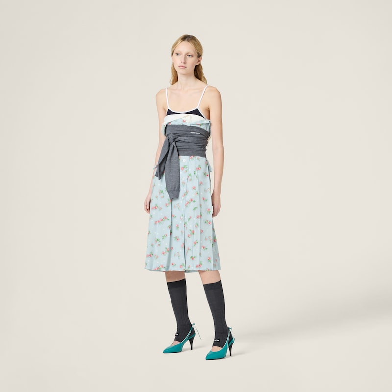 Printed marocain dress