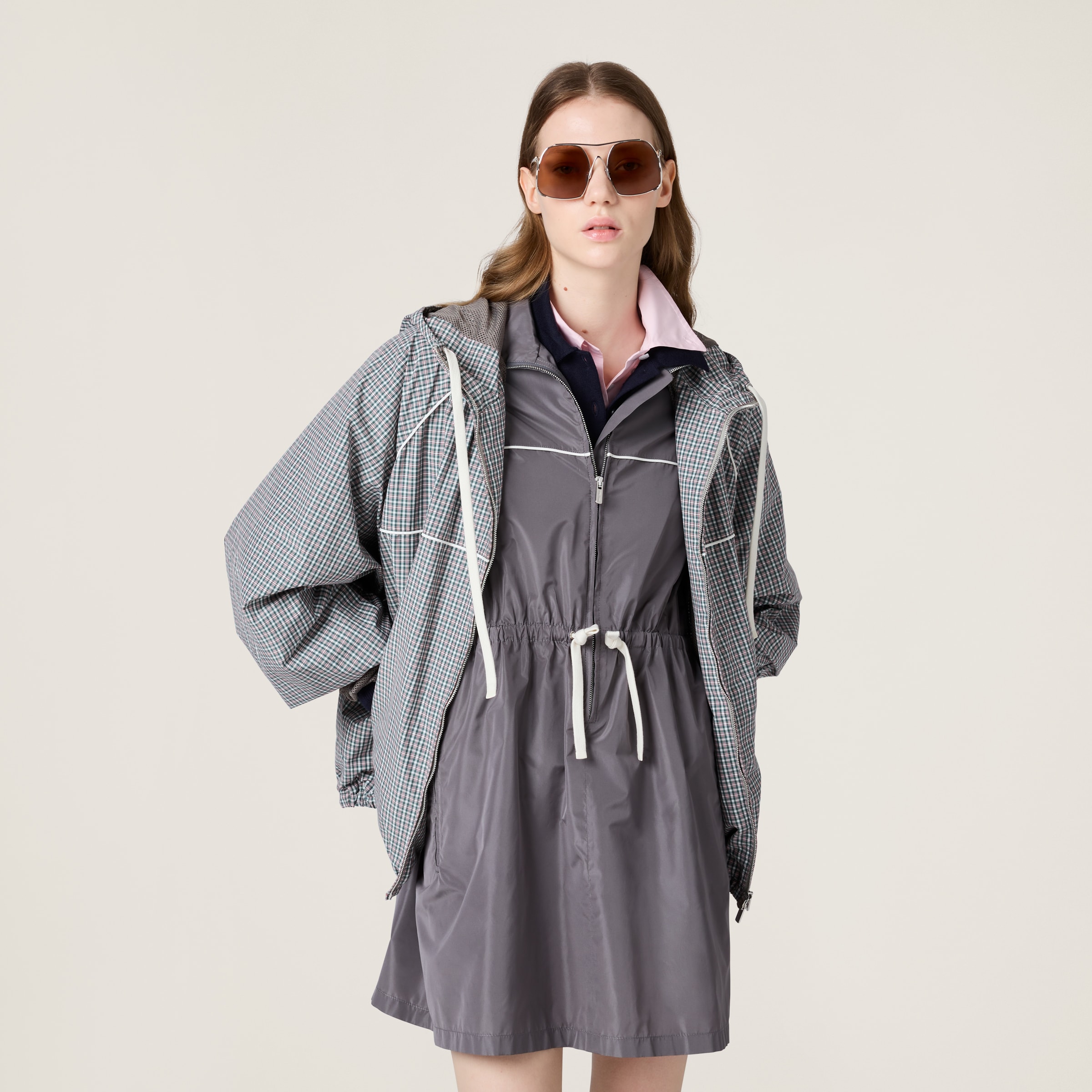 Miu Miu Technical Silk Mini-dress