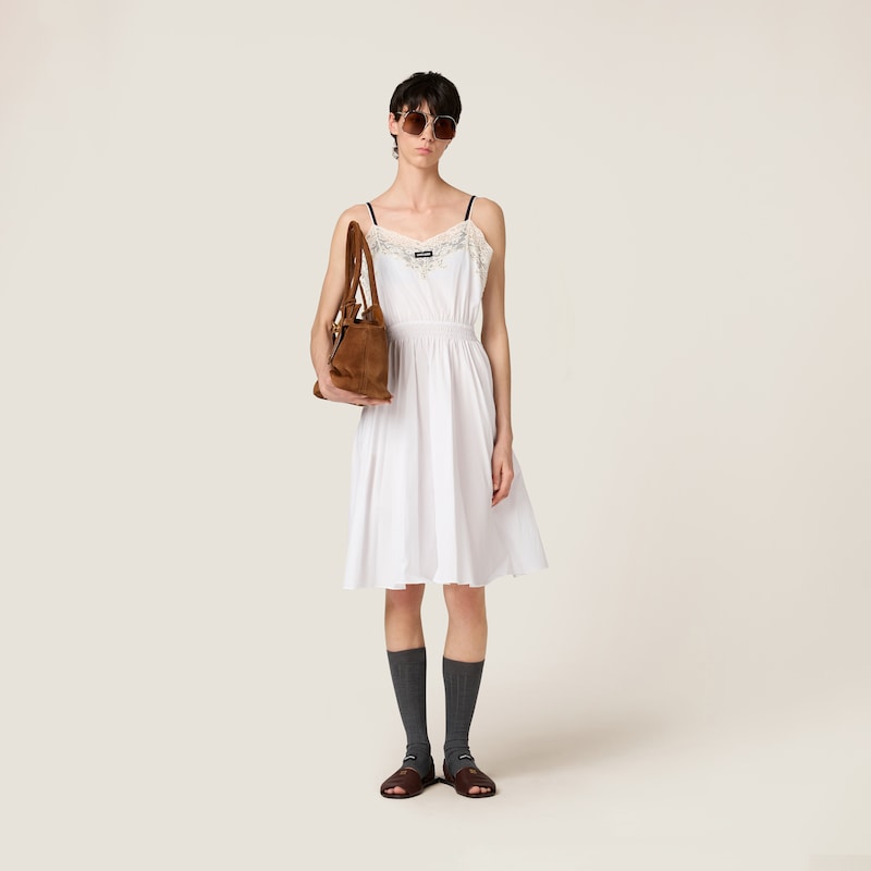 Poplin and lace dress