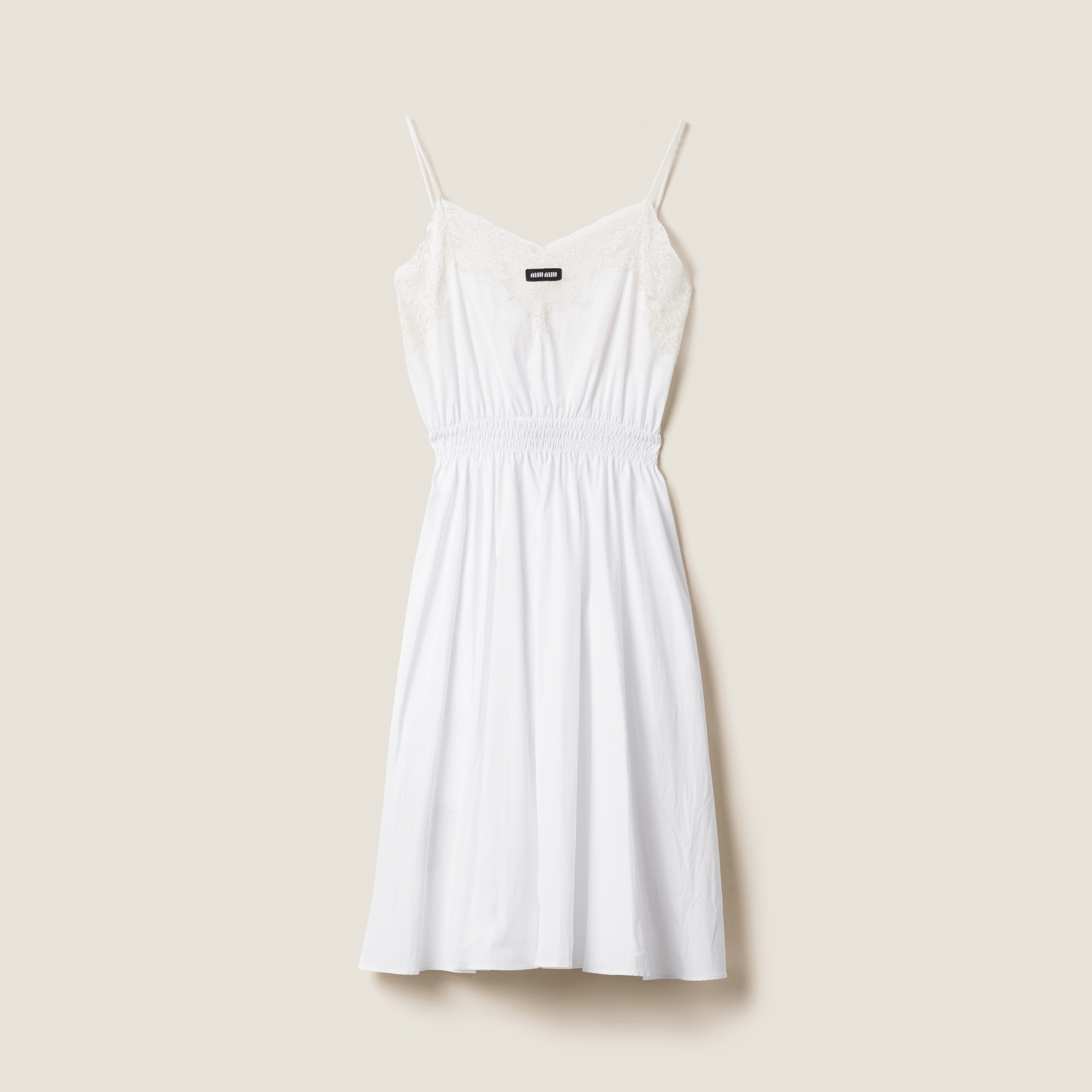 Miu Miu Poplin And Lace Dress