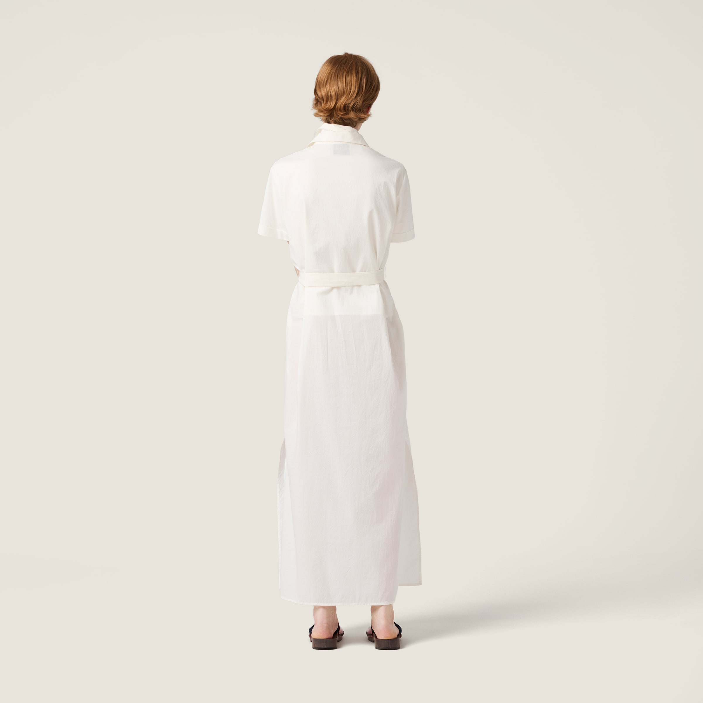 Miu Miu Embroidered Batiste Maxi-dress In White
