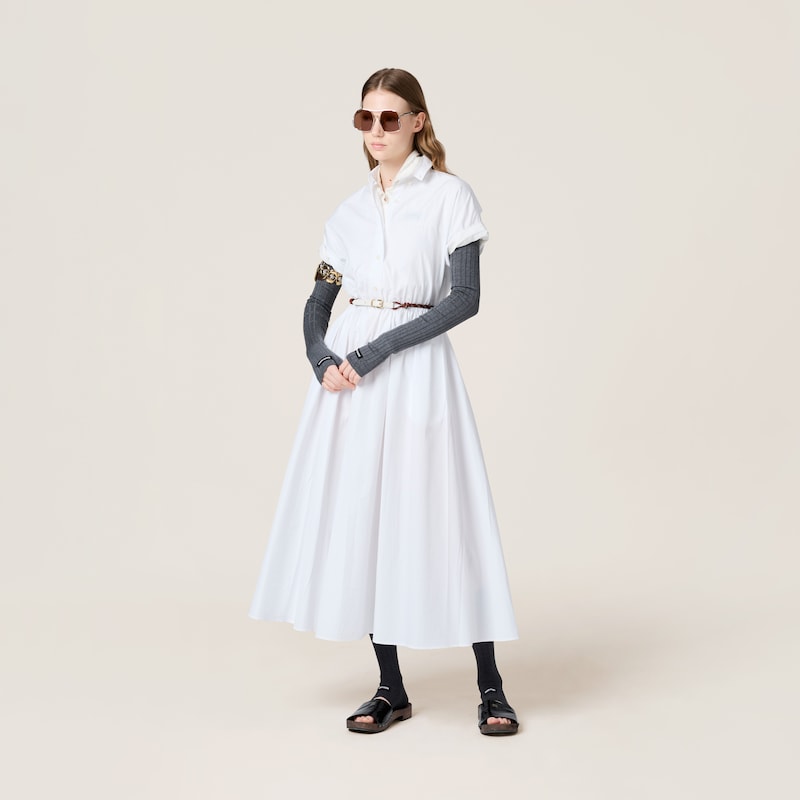 Poplin midi shirt-dress