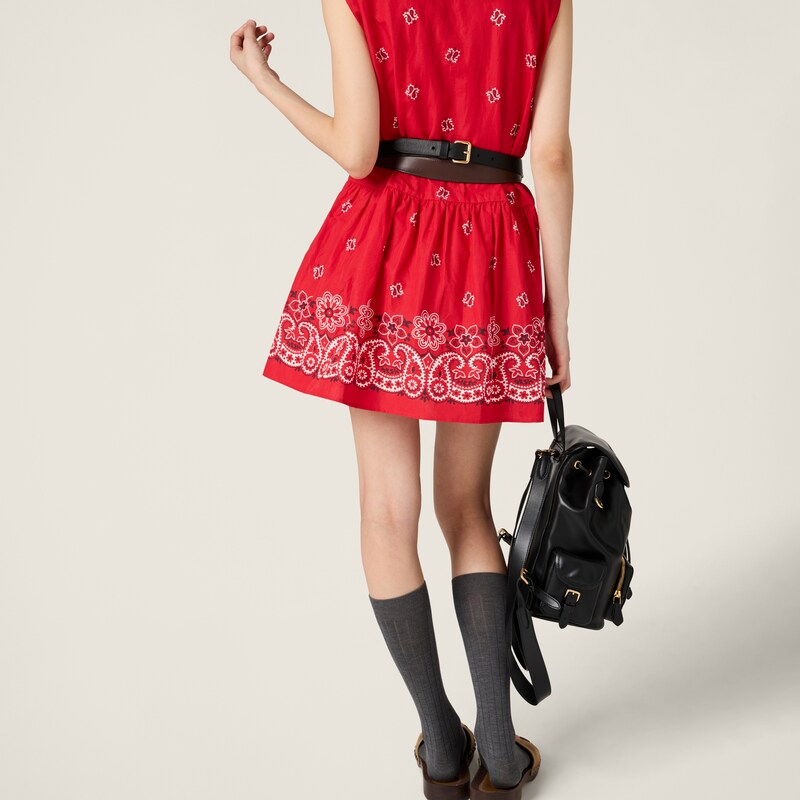 Mini-robe en popeline flammée