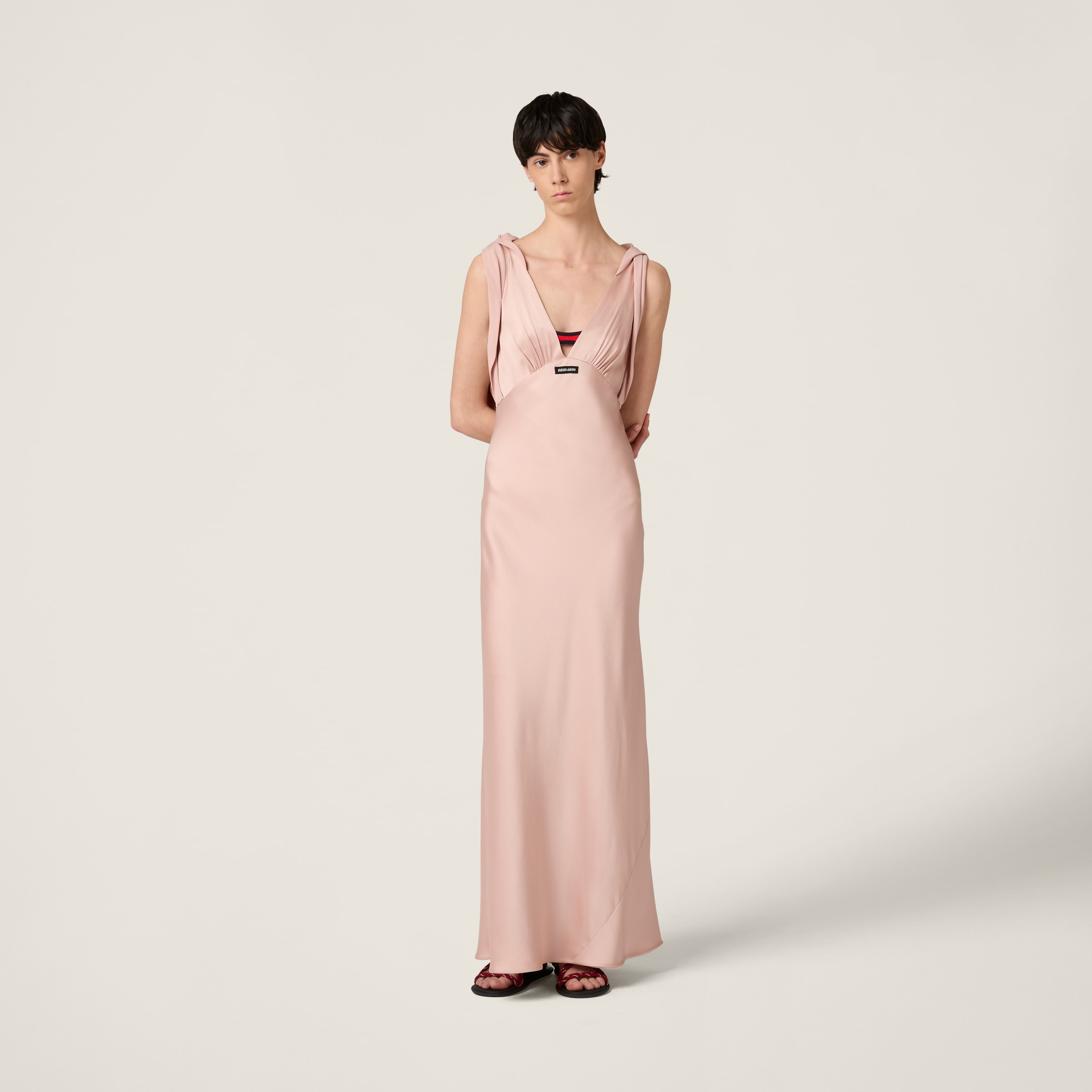 【オープニング大セール】 Peach Long Satin Dress | Miu Miu その他