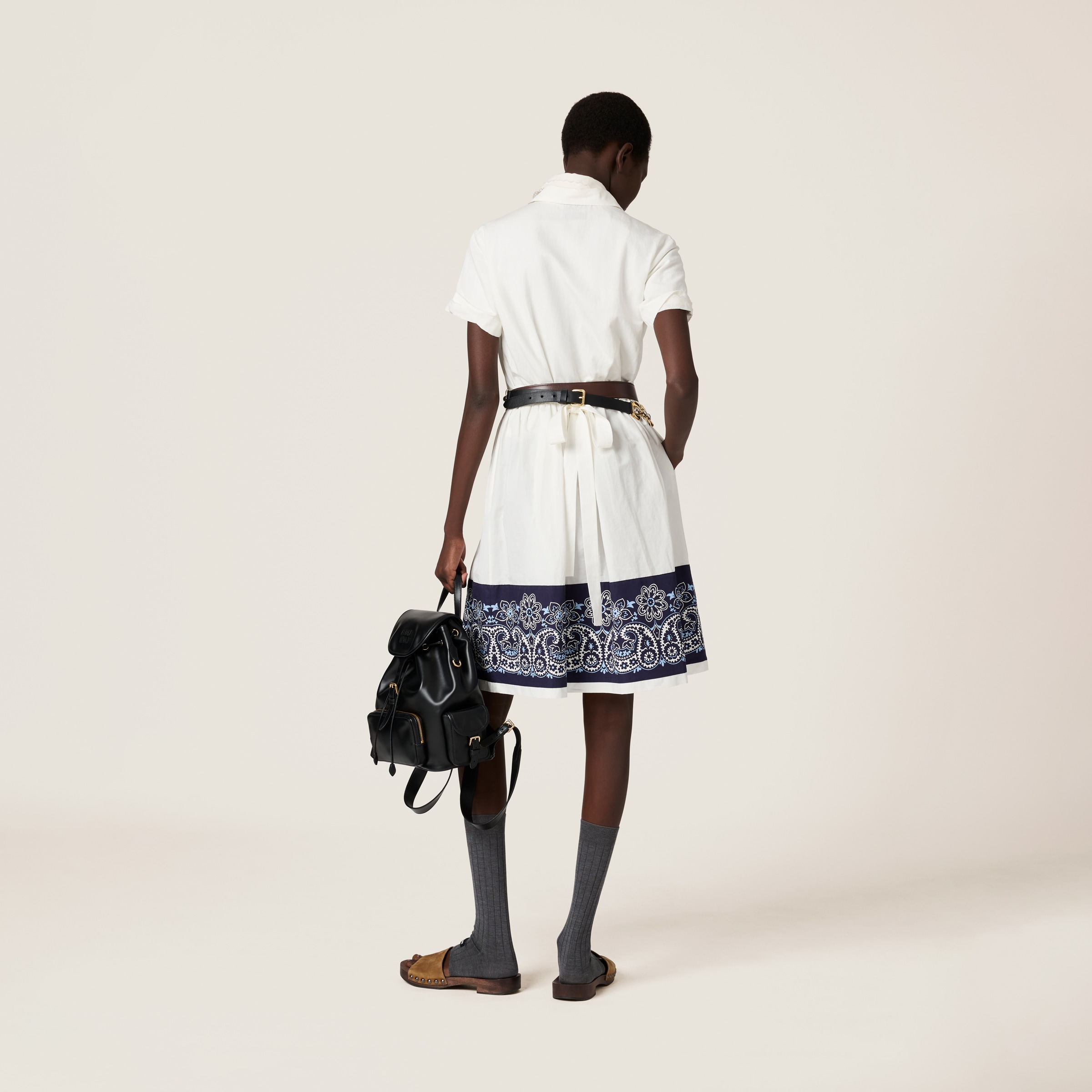 Miu Miu Bandana-print Poplin Midi Dress